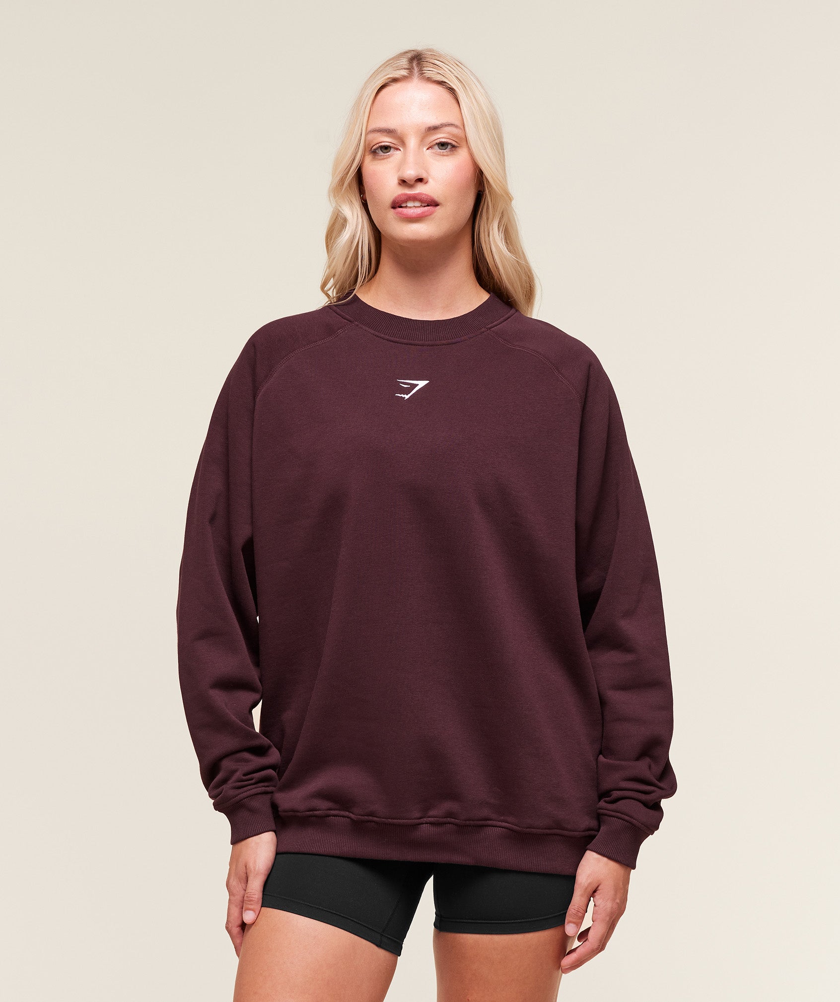 Gymshark Training Oversized Fleece Sweatshirt - Cherry Purple