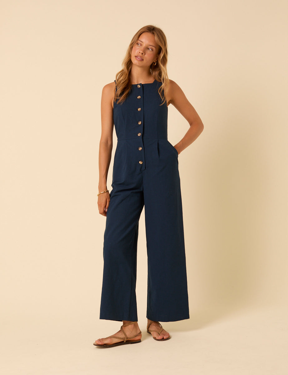 Dark Blue Tailored Peri Jumpsuit