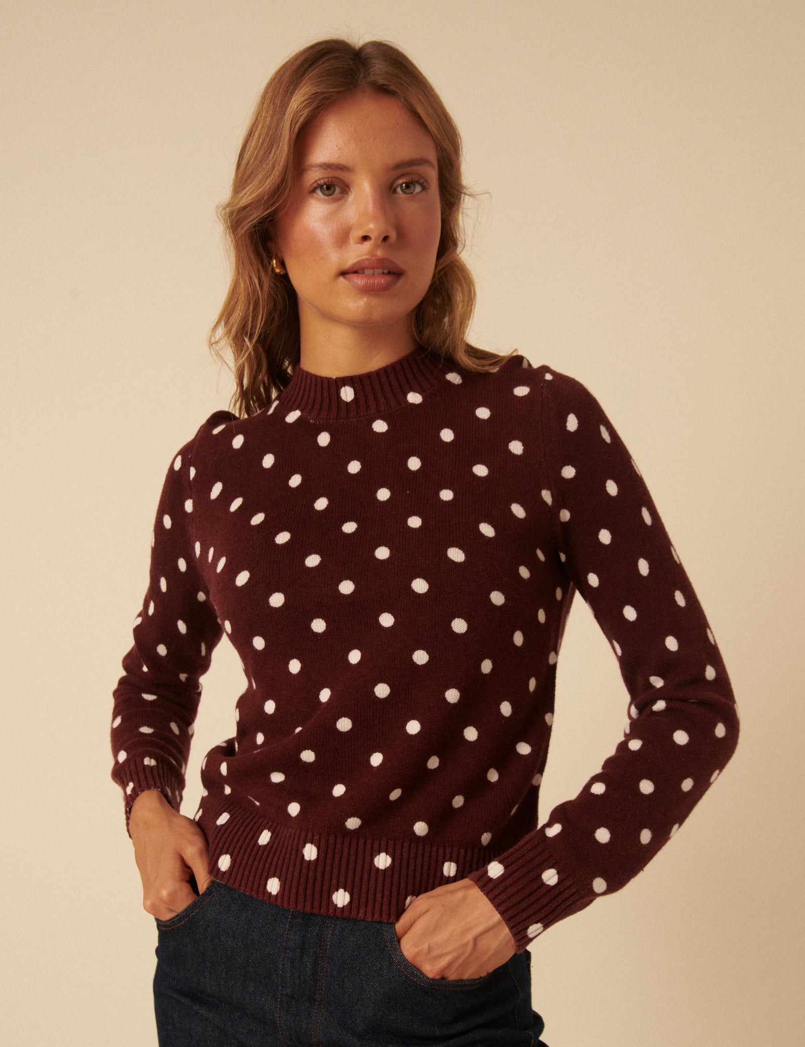 Brown Polka Dot Jumper