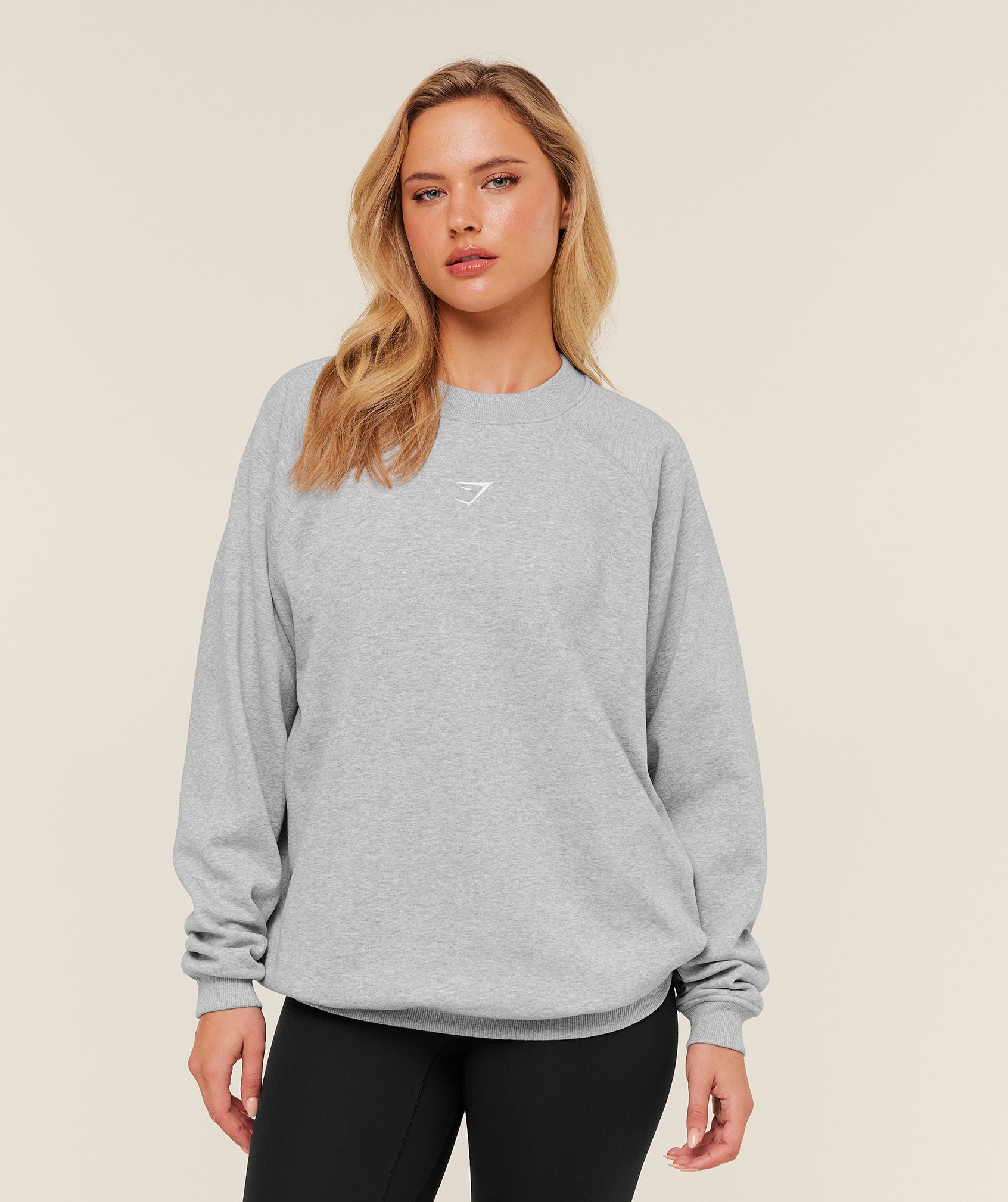 Gymshark Training Oversized Fleece Sweatshirt - Light Grey Core Marl