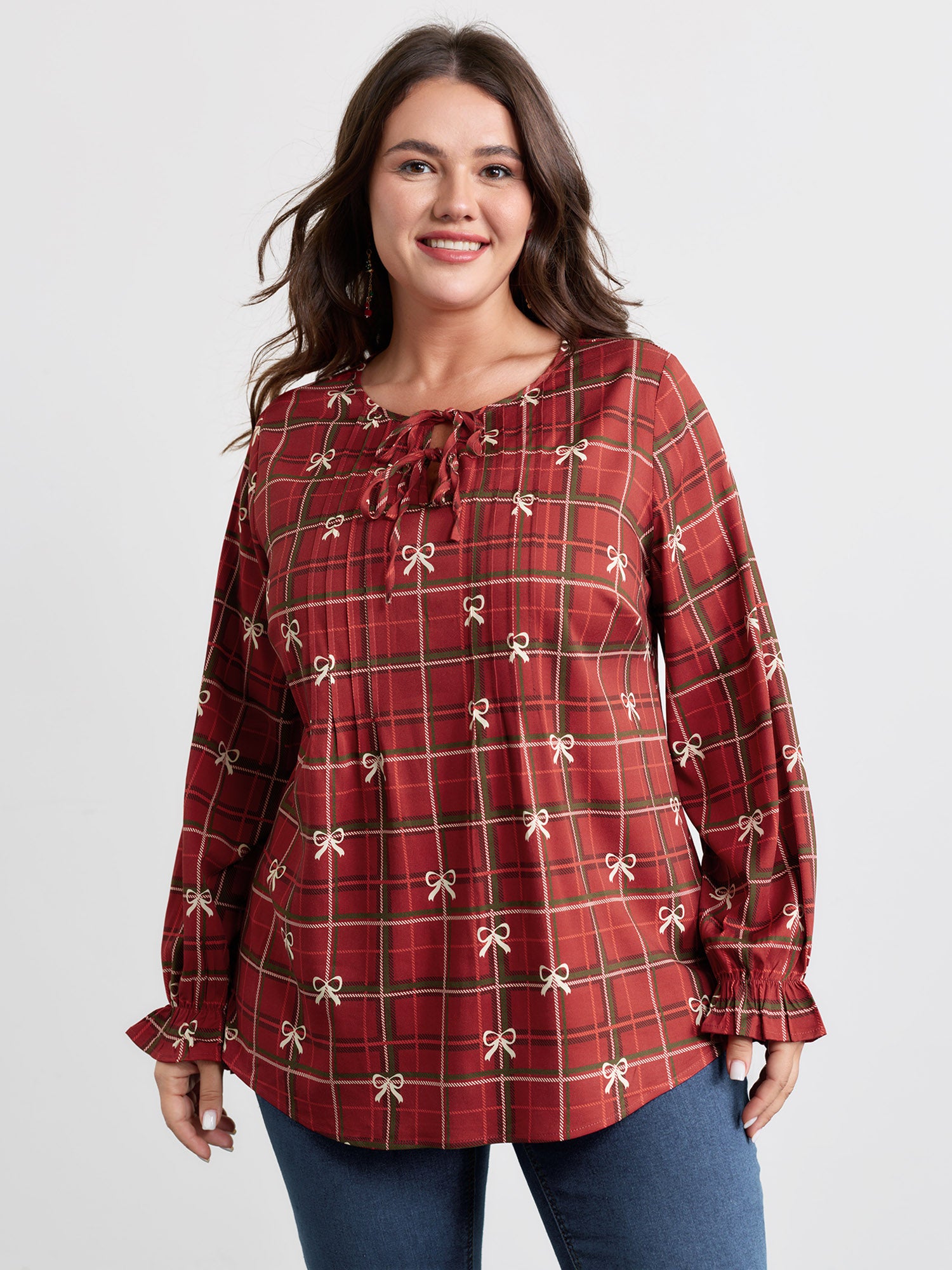 Holidays Unwrapped Neck-Tie Blouse