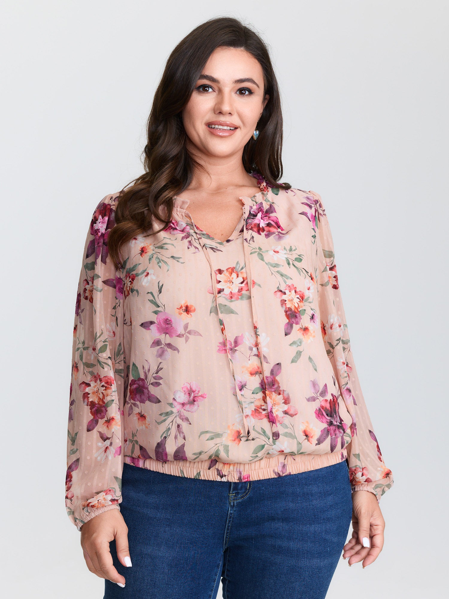 Soft Romance Stretchy Hem Blouse