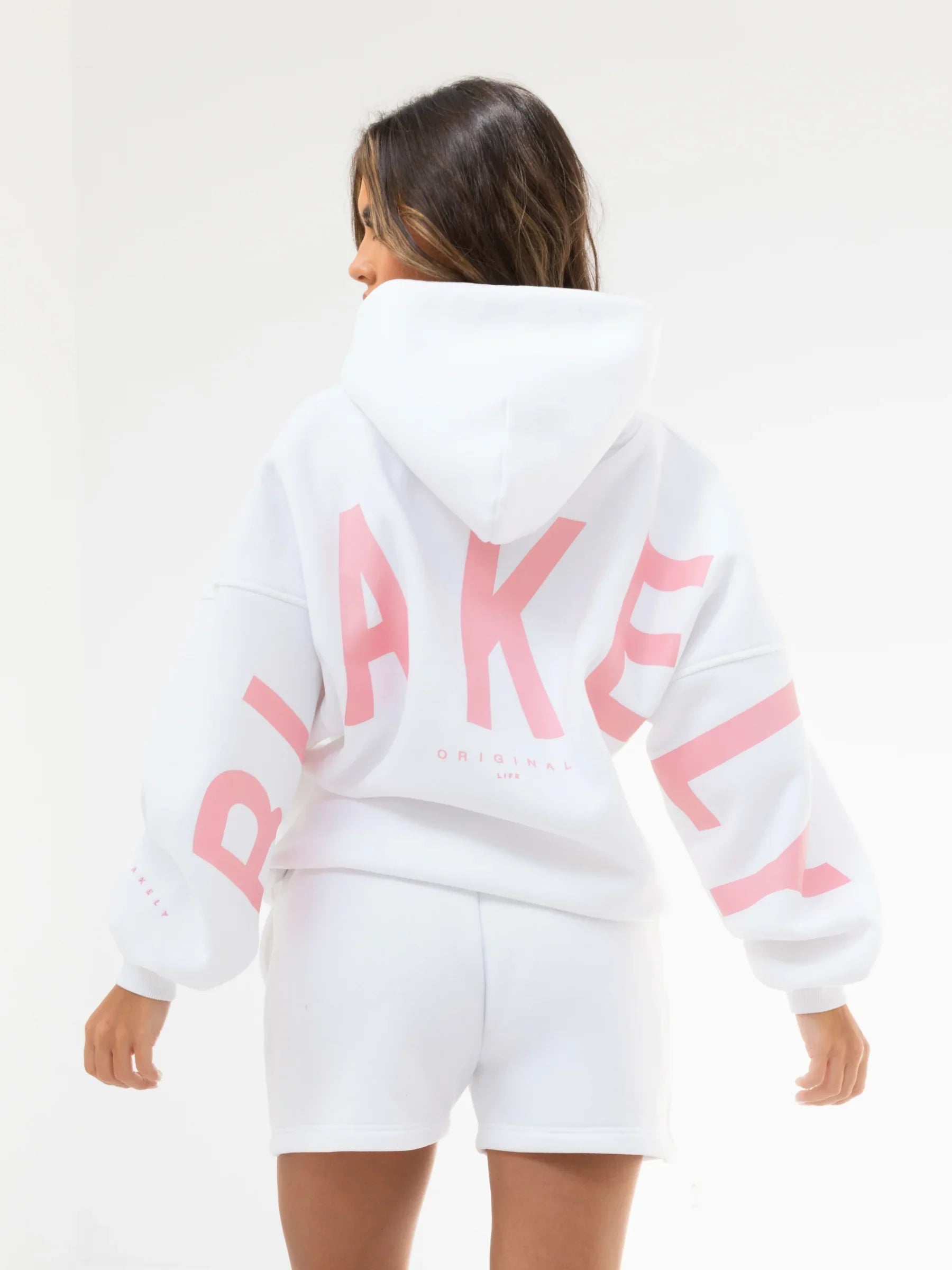 Isabel Oversized Hoodie - White & Pink