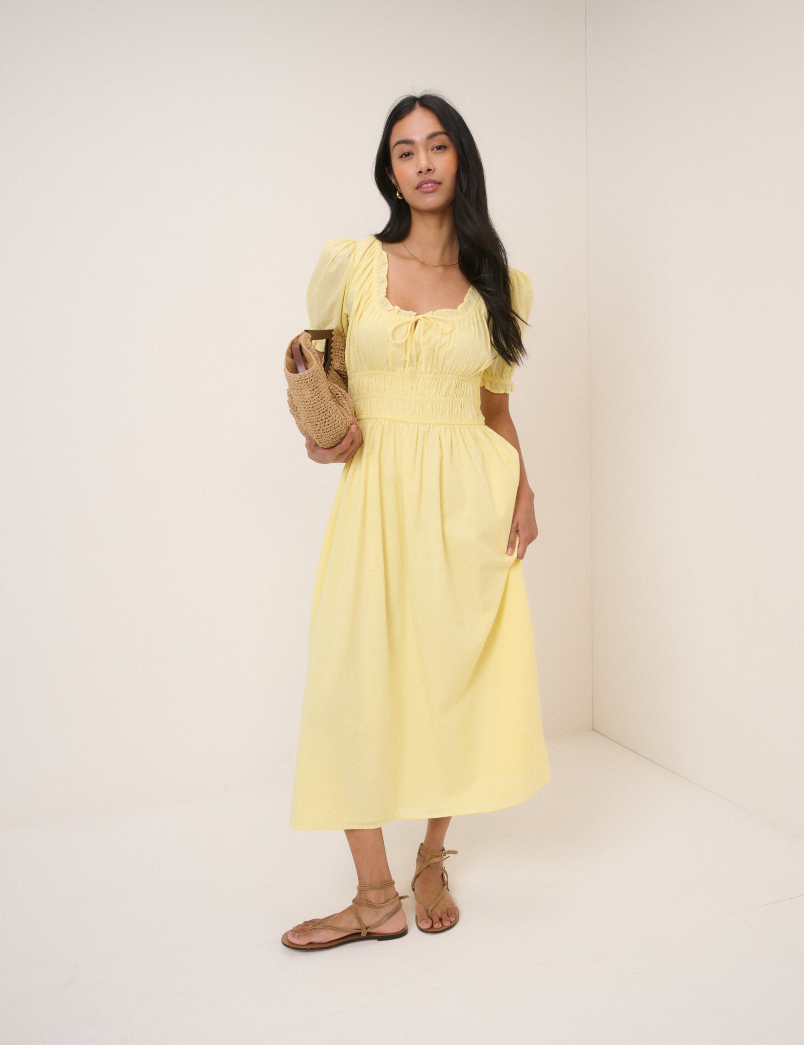 Butter Yellow Tula Midi Dress