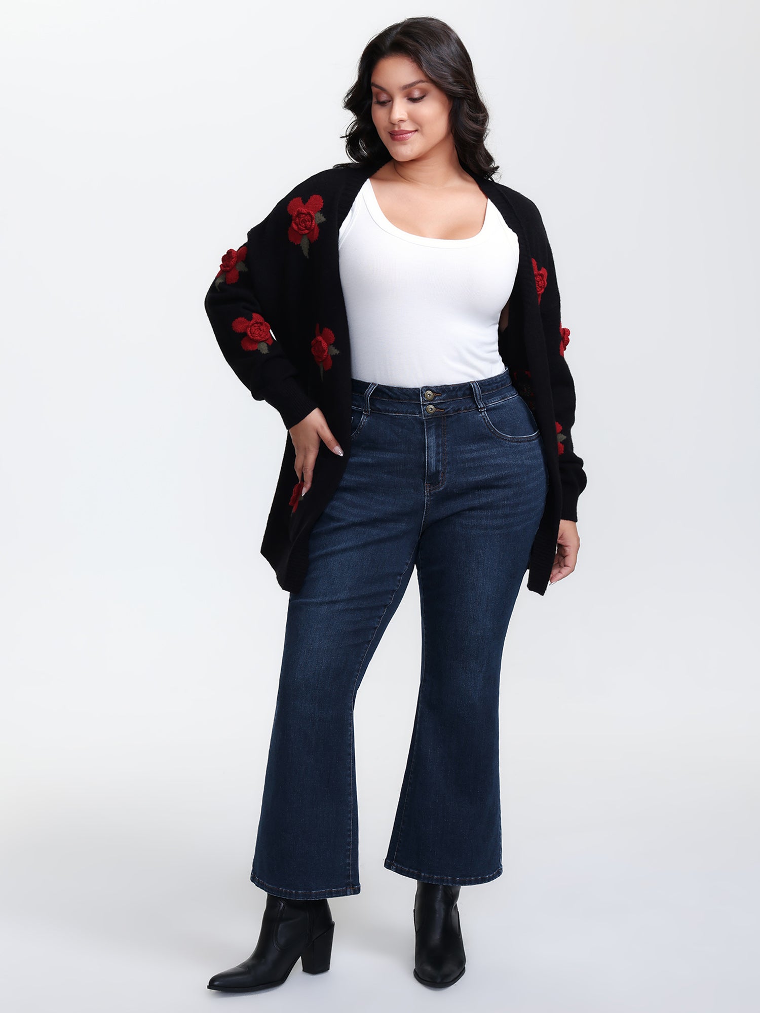 Stretchy Mid-Rise Bootcut Jeans