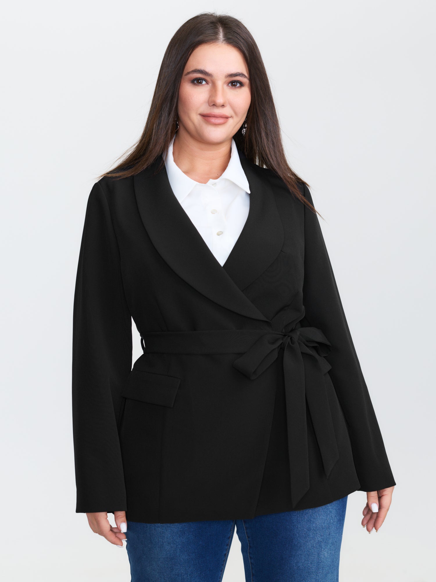 Side Belted Plain Blazer
