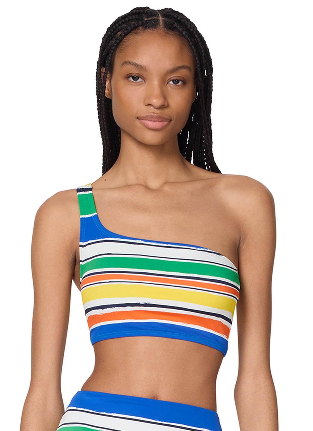 Kate Spade Women's Ocean Stripe One Shoulder Bikini Top