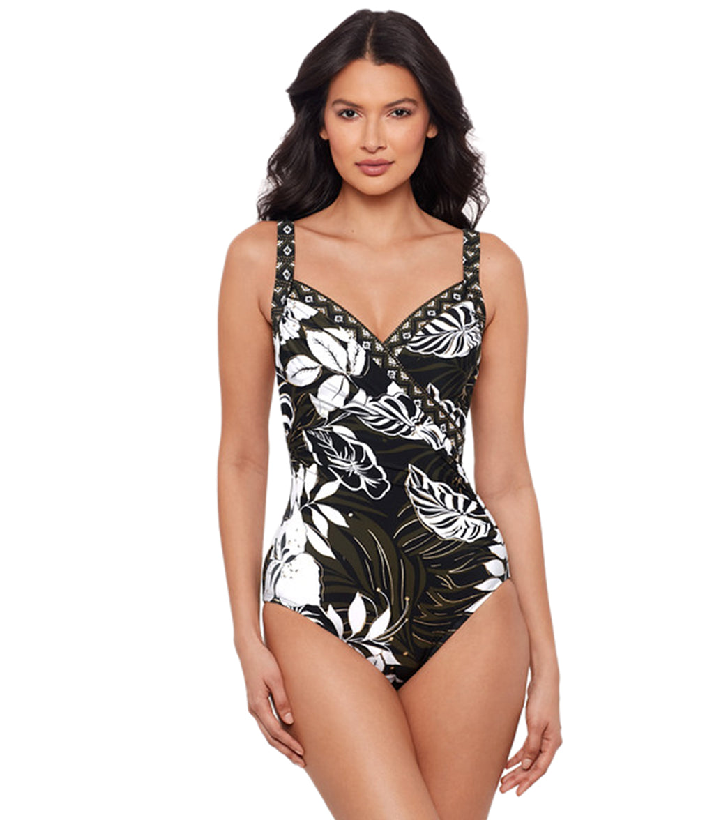 Miraclesuit Women's Elle Dorado Sanibel One Piece Swimsuit (DD Cup)