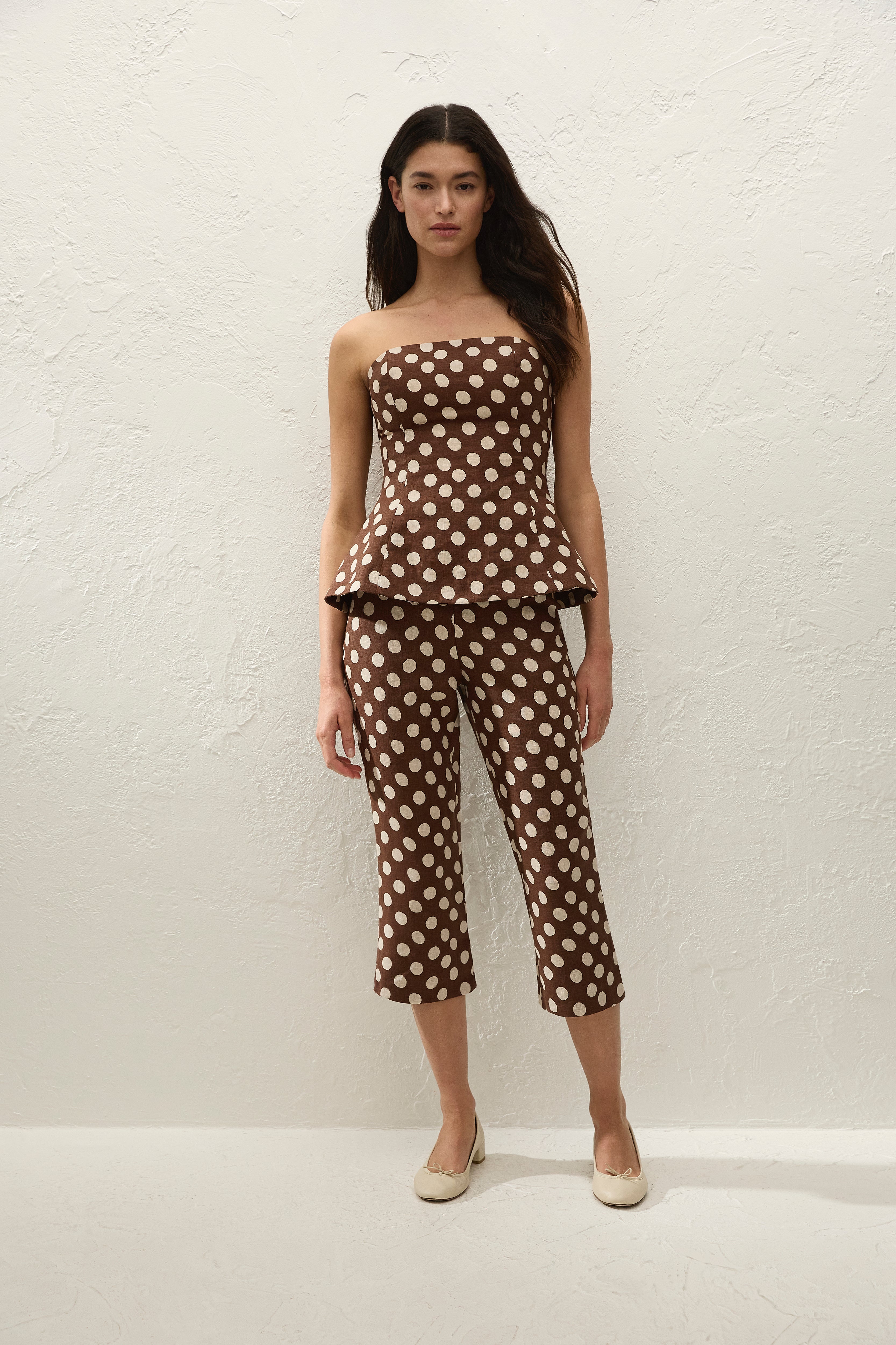 Valeria Capri Pant Cioccolato Dot