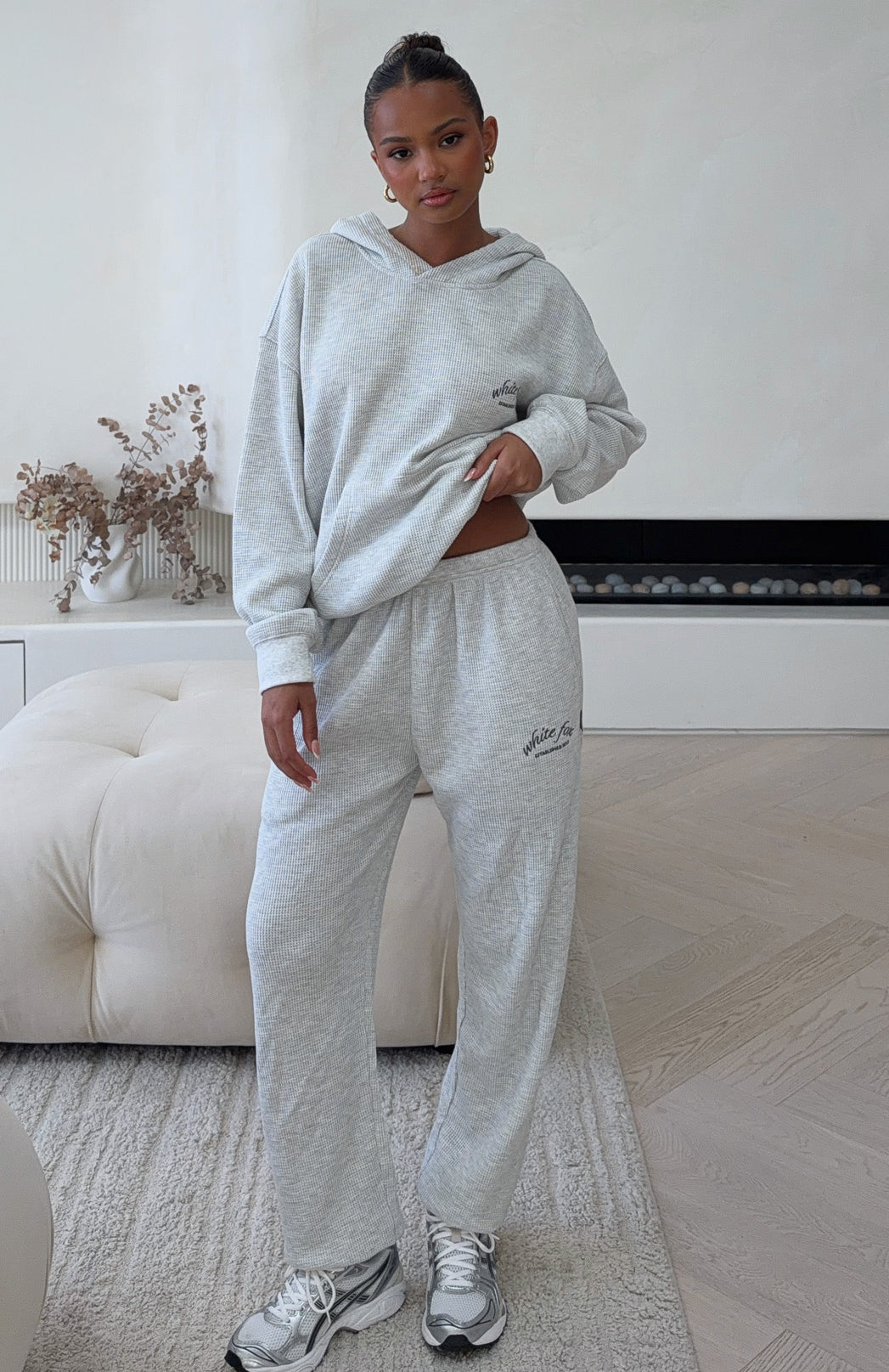 Moving Out Waffle Sweatpants Light Grey Marle