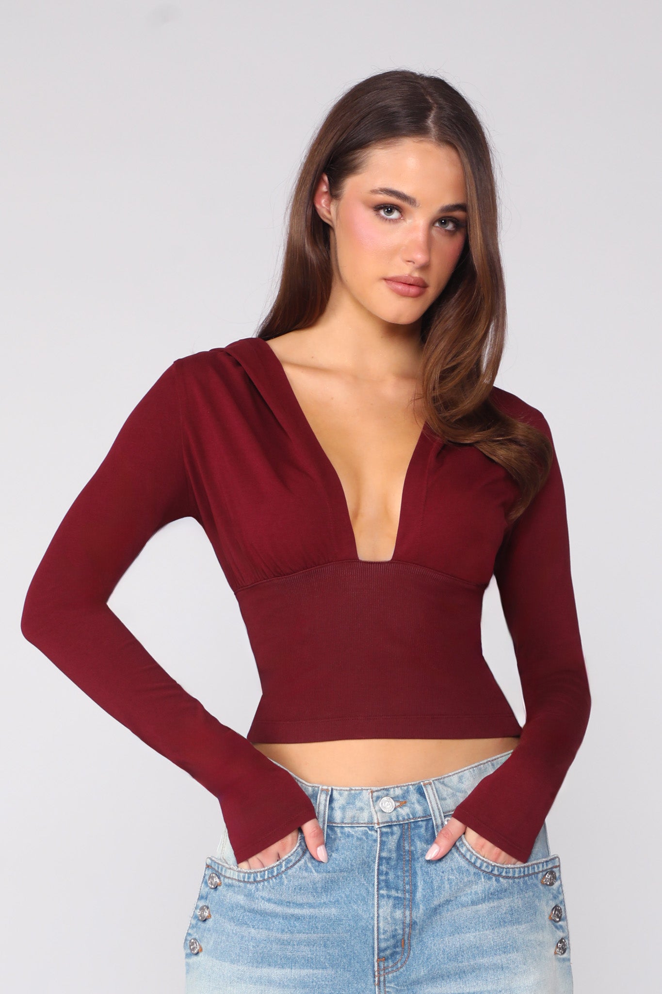 SLOAN LONG SLEEVE / RUBY