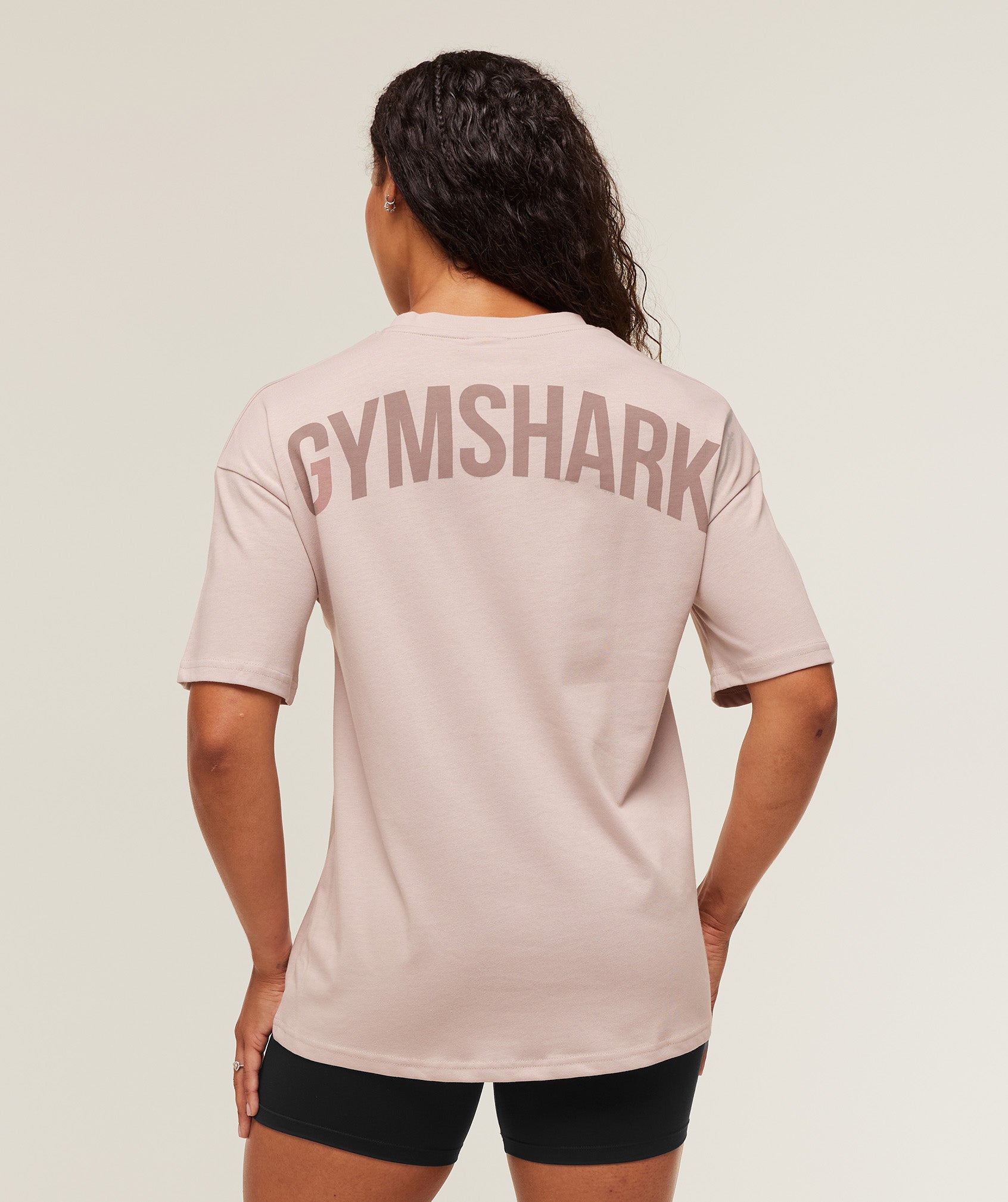 Gymshark Power Oversized T-Shirt - Dusk Pink/Chestnut Pink