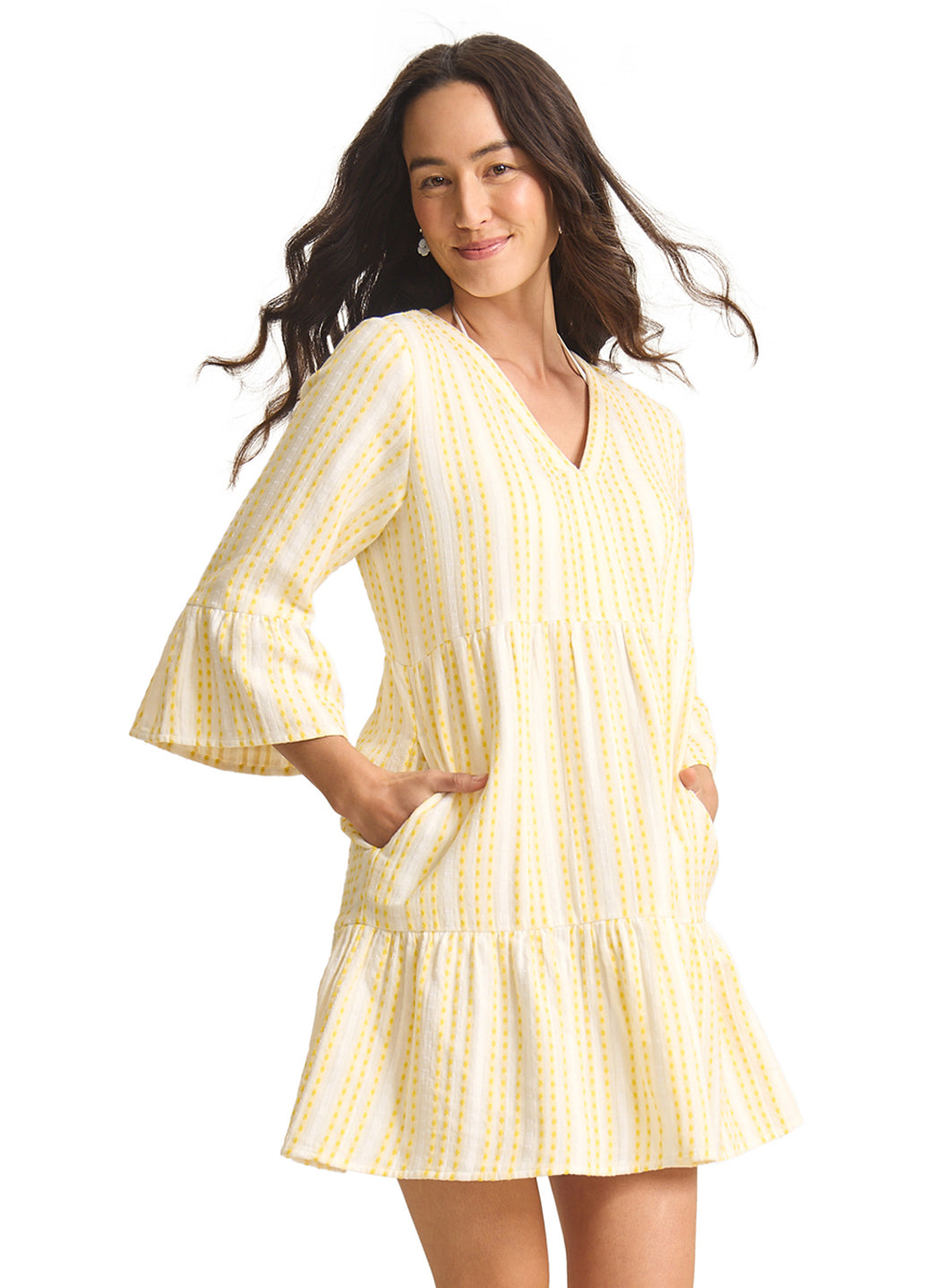Tommy Bahama Women's Cotton Dobby Tiered Dress