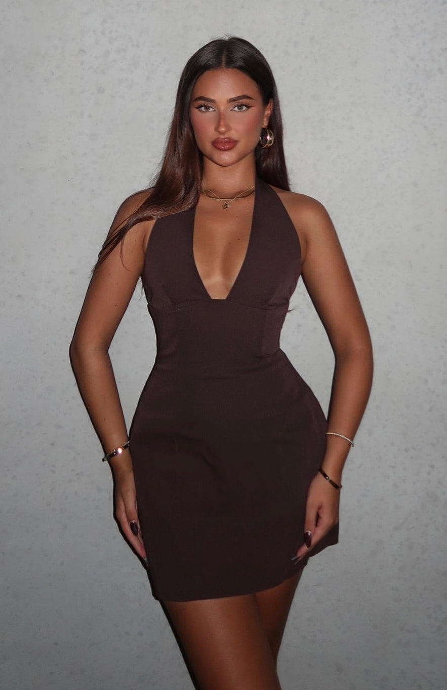 Feelings For You Mini Dress Chocolate
