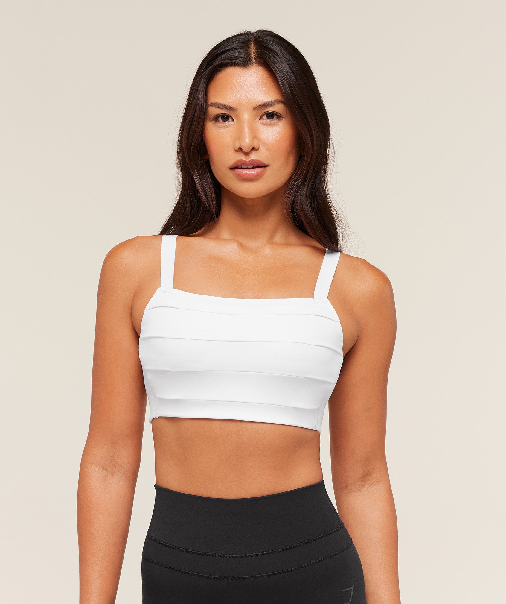 Gymshark Pleated Medium Support Sports Bra - White