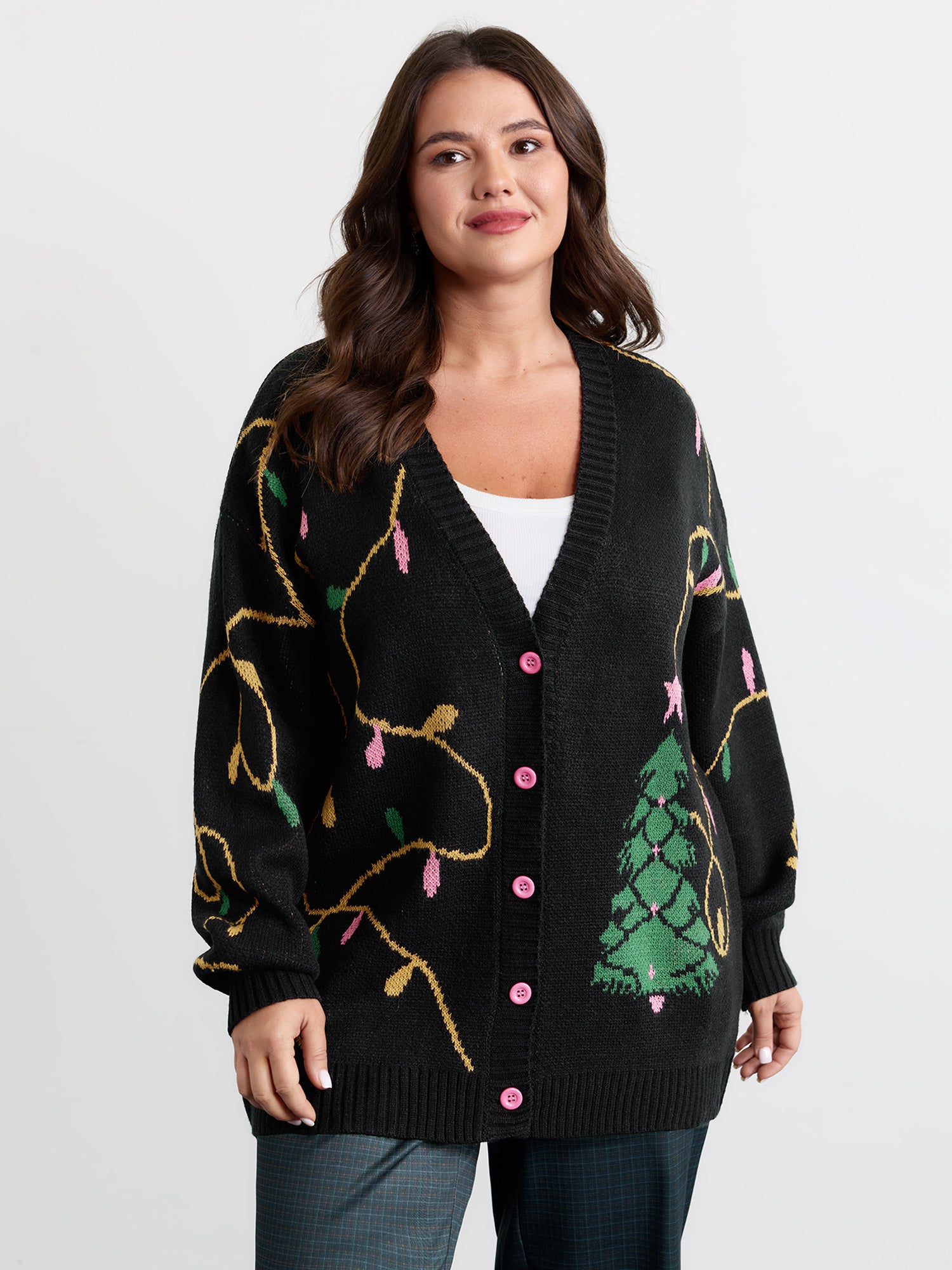 Merry Bright Button Knit Cardigan