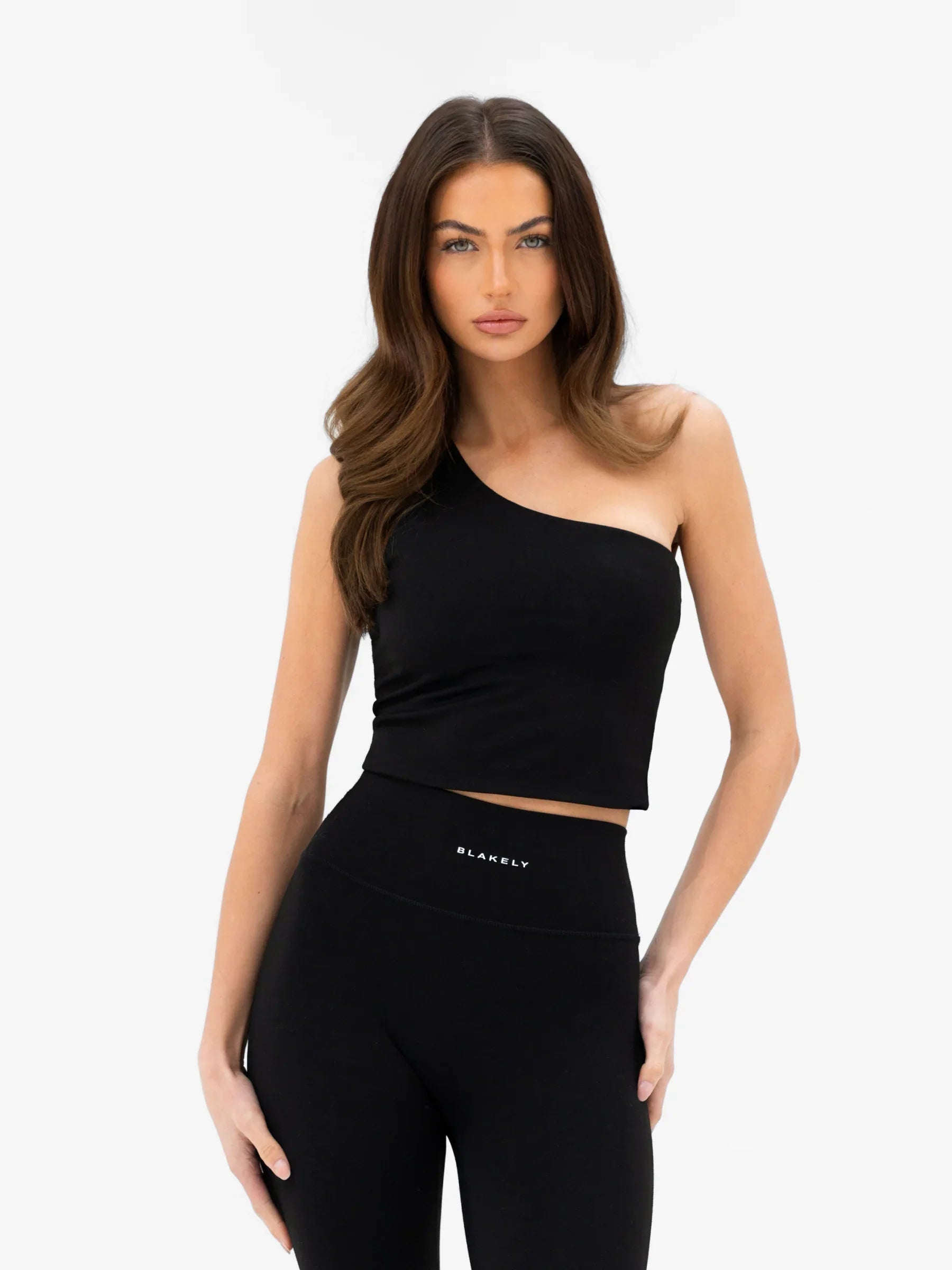 SculptForm One Shoulder Vest - Black