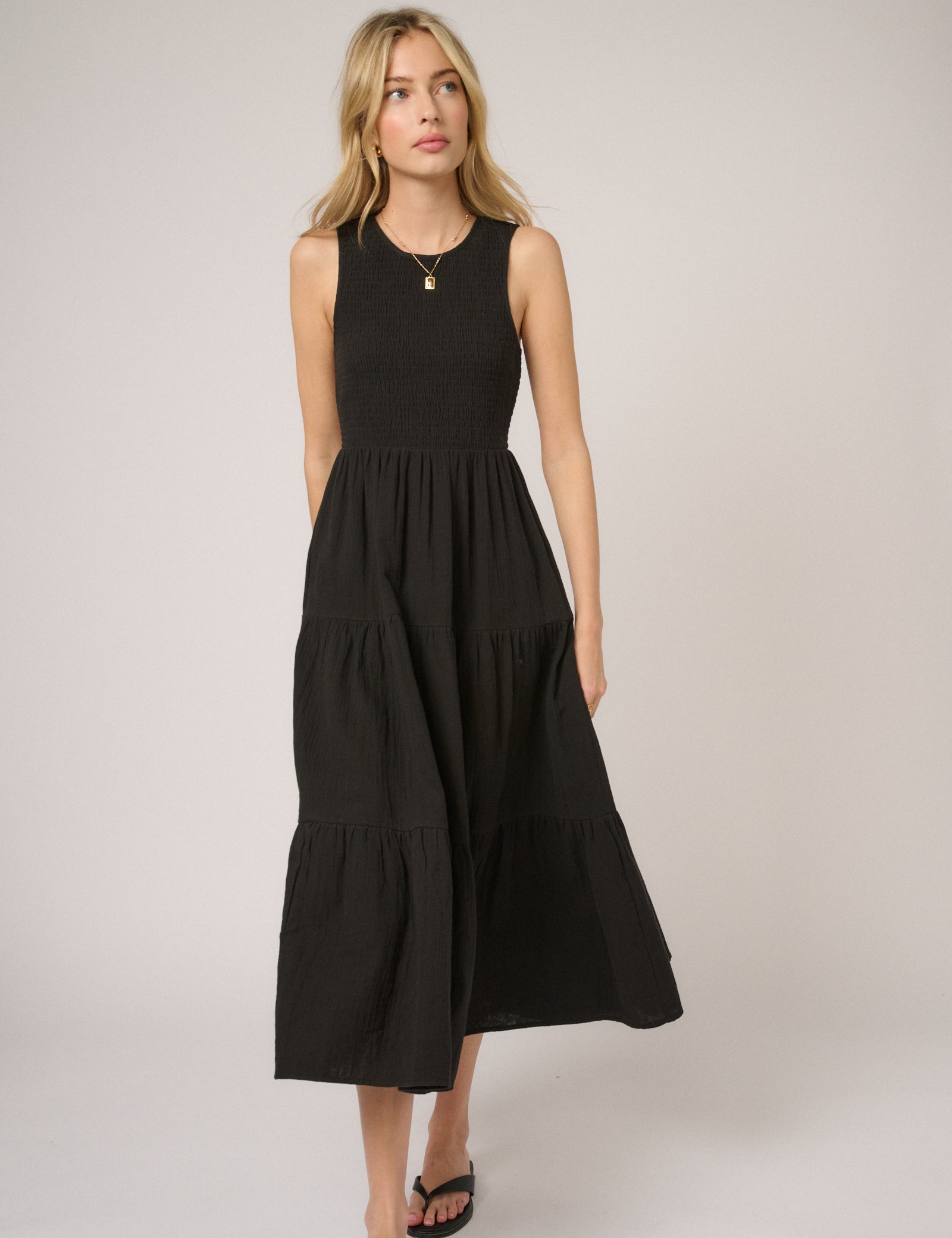 Black Sleeveless Charlie Midi Dress