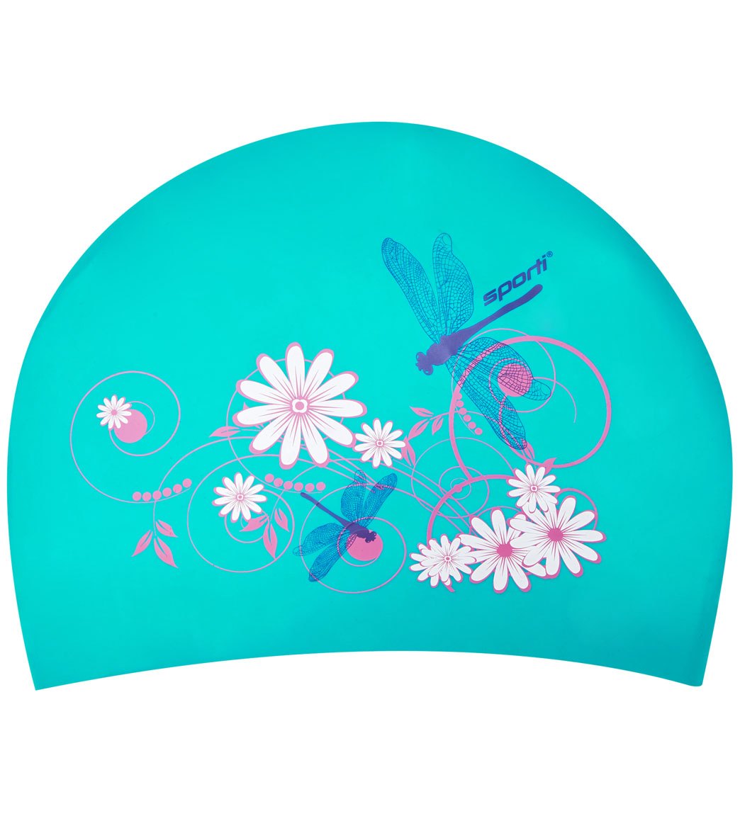 Sporti Dragonfly Long Hair Silicone Swim Cap