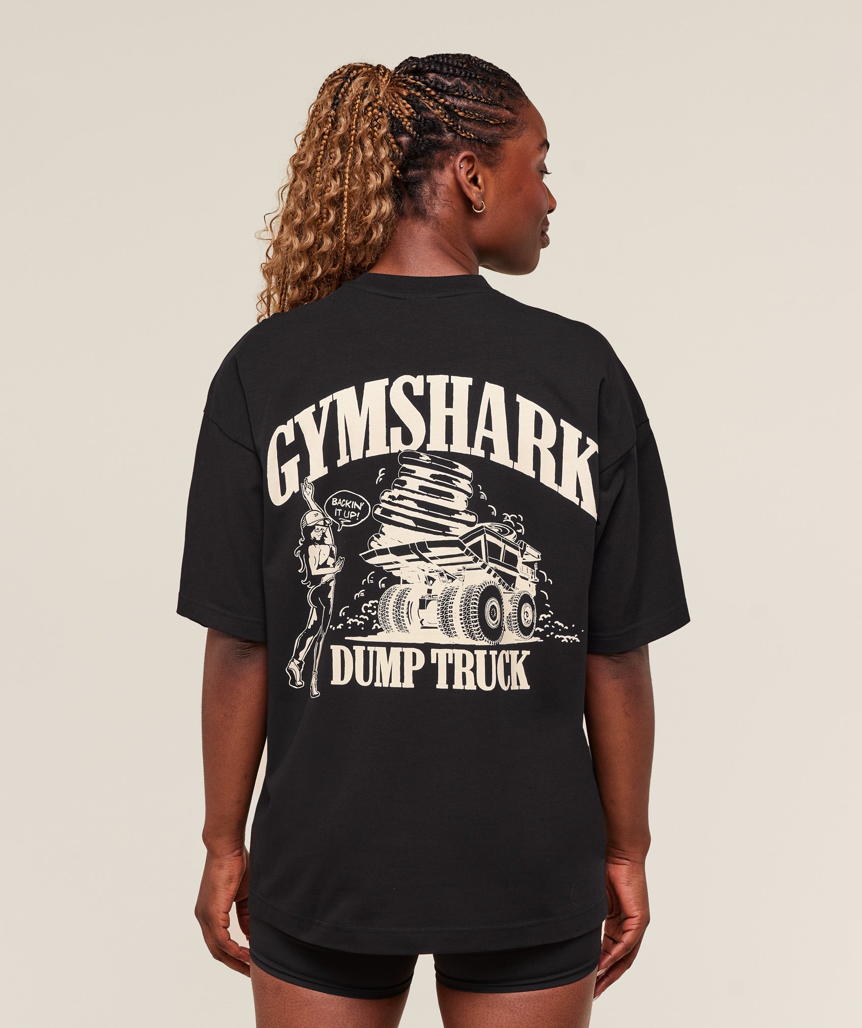 Gymshark Dump Truck Graphic Oversized T-Shirt - Black