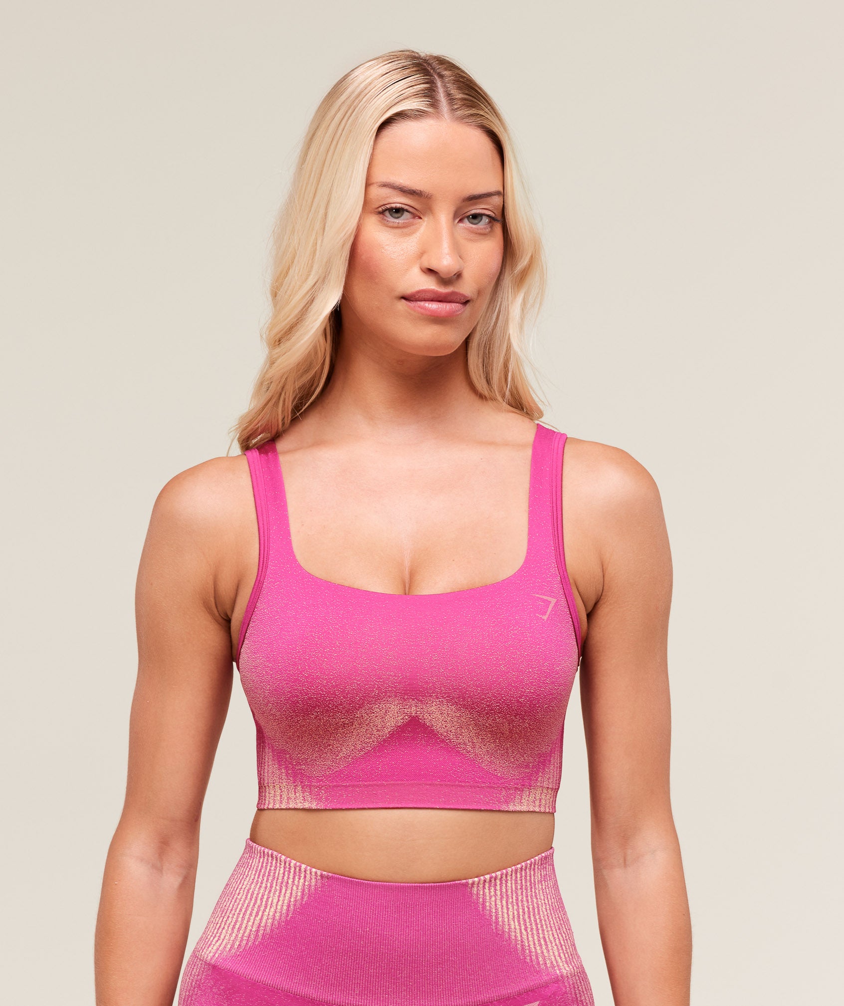 Gymshark Diffuse Seamless Sports Bra - Winning Pink/Refresh Yellow