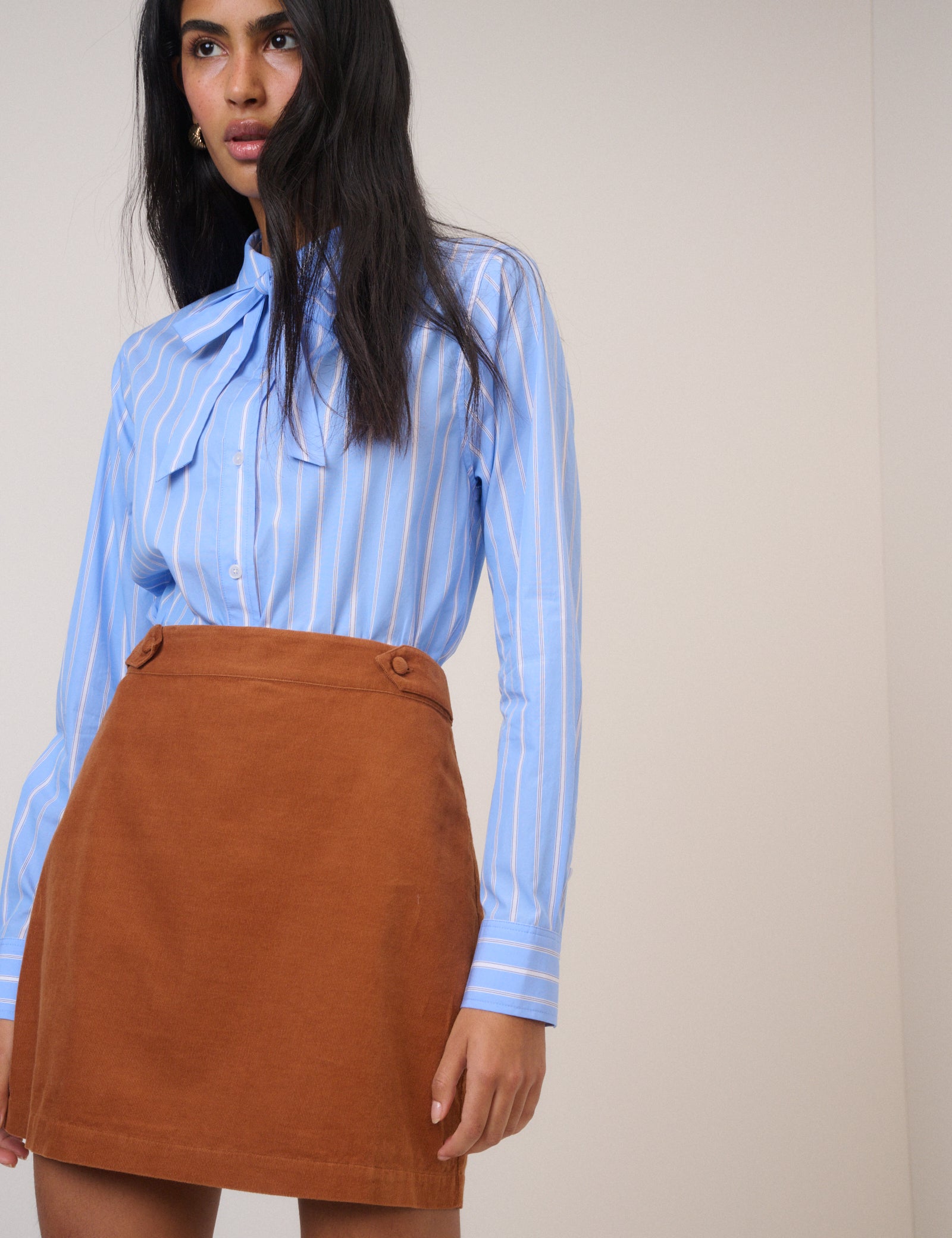 Terracotta Cord Mini Skirt