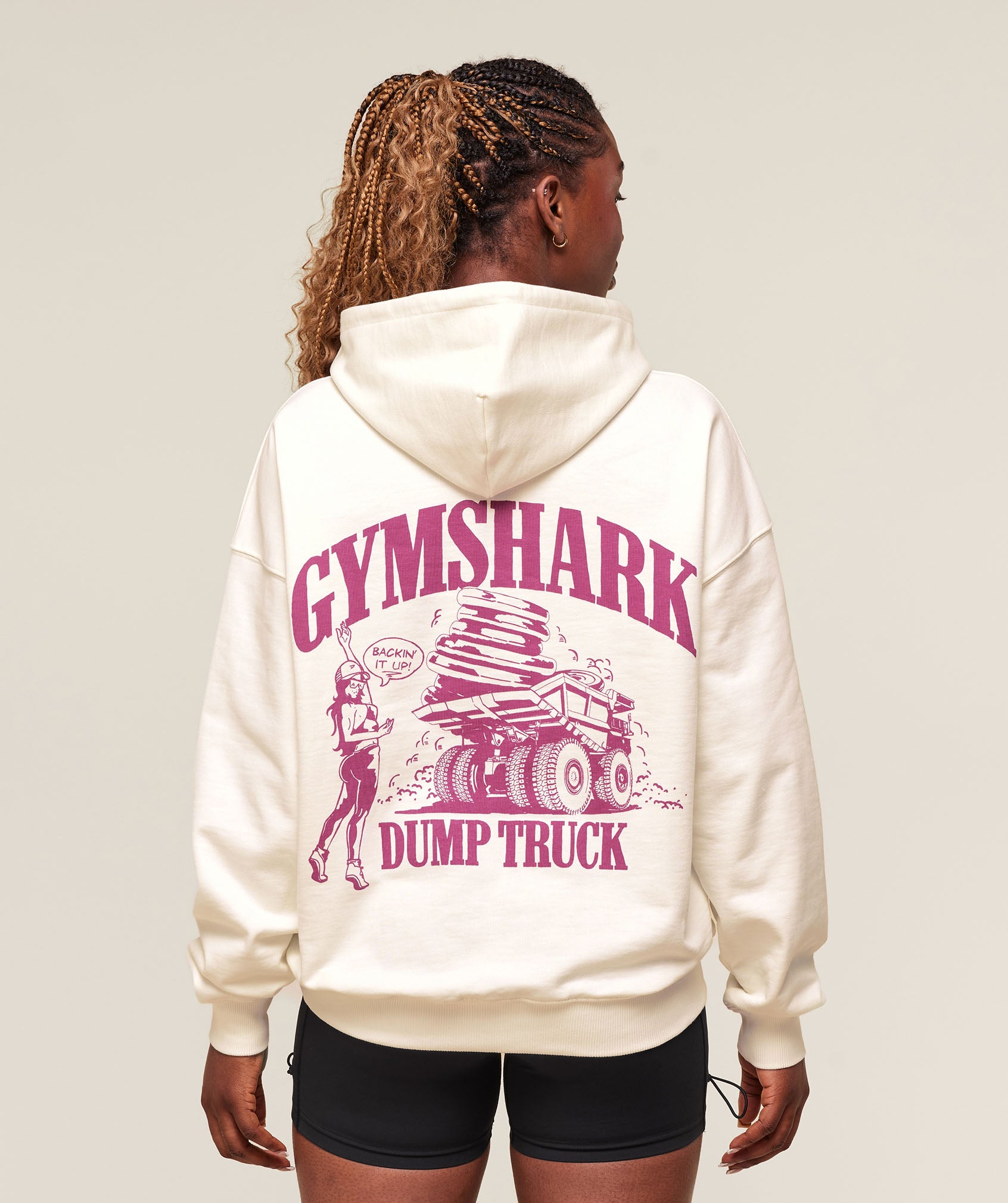 Gymshark Dump Truck Graphic Hoodie - Soft White