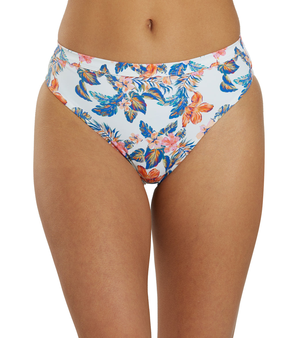 JOLYN Women's Nora Floratiki High Waist Key Hole Back Bikini Bottom