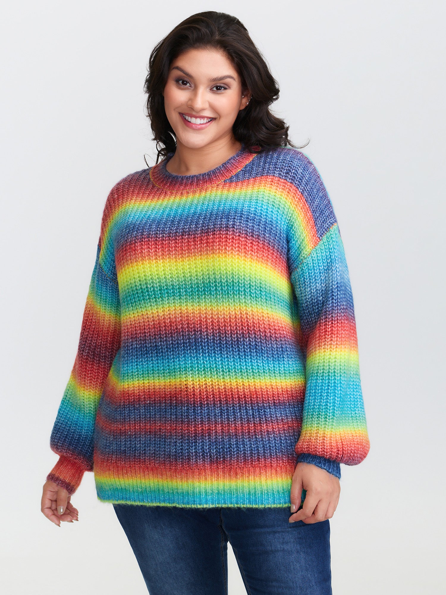 Bright and Cozy Stripe Heather Pullover