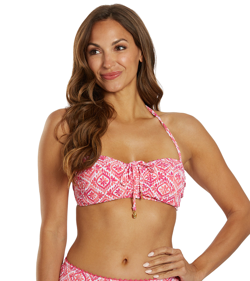 Tommy Bahama Women's Island Cays Shell Beach Tie Front Bandeau Bikini Top