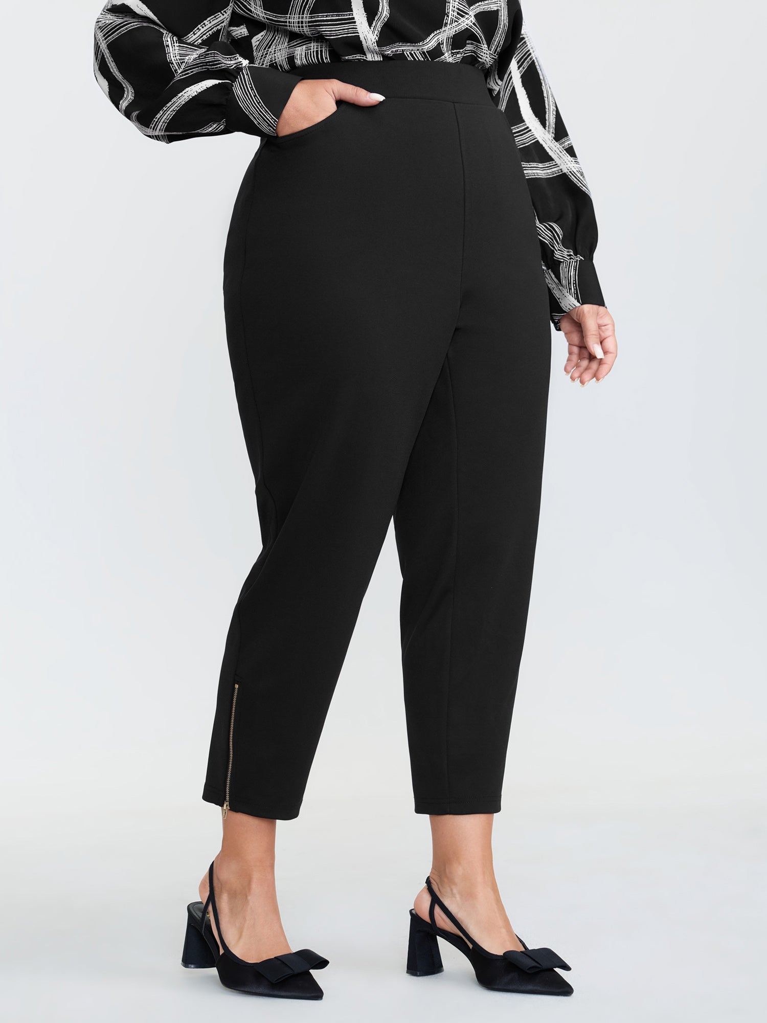 Pull-On Straight-Fit Pants