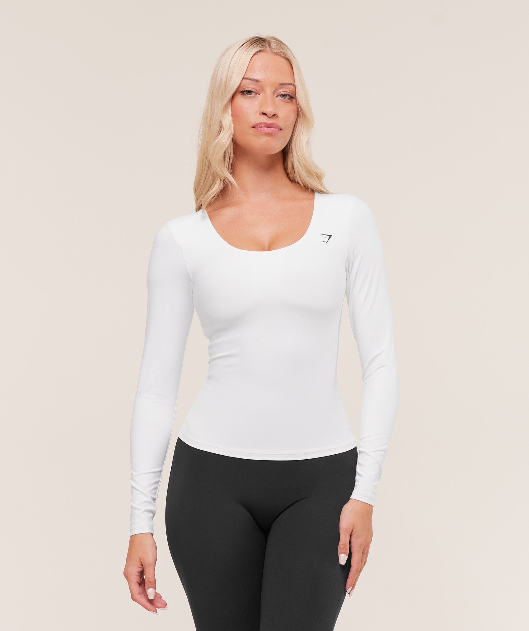 Gymshark Twist Back Long Sleeve Top - White