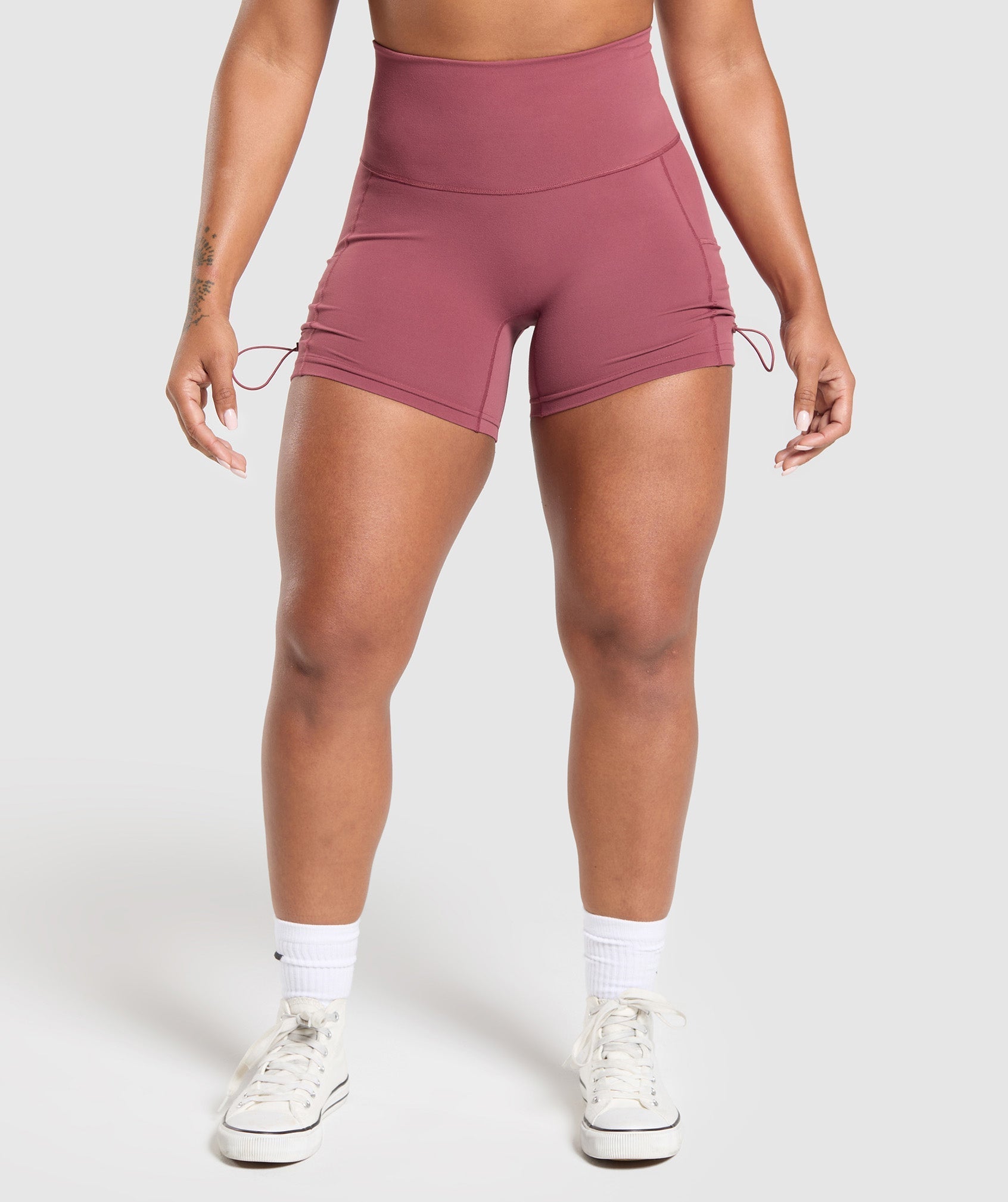 Gymshark Legacy Logo Tight Shorts - Washed Berry Pink