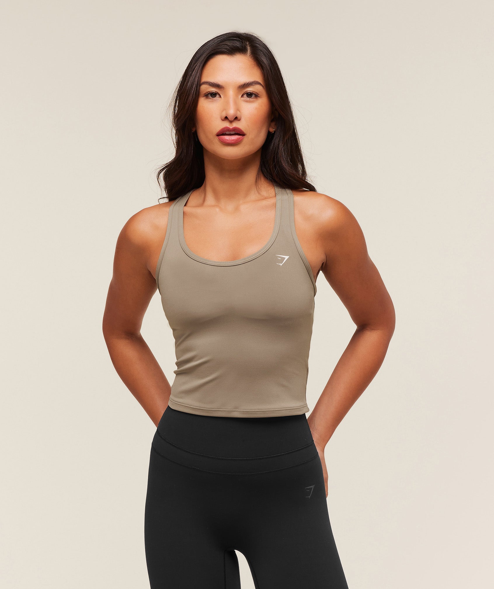 Gymshark Training Racer Midi Tank - Lifestyle Brown