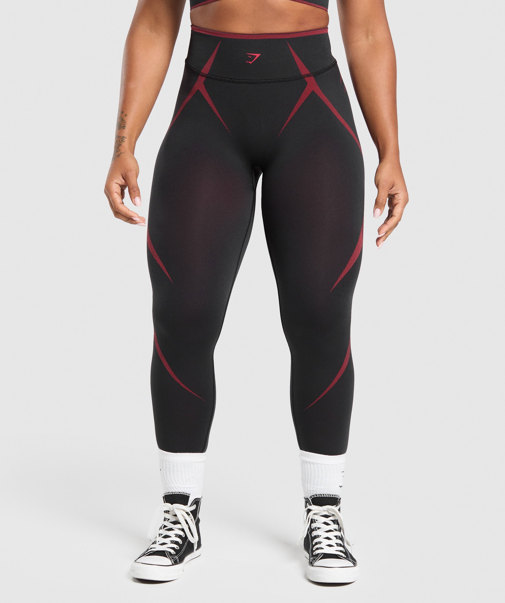 Gymshark Apex Lift Seamless Leggings - Black/Carmine Red