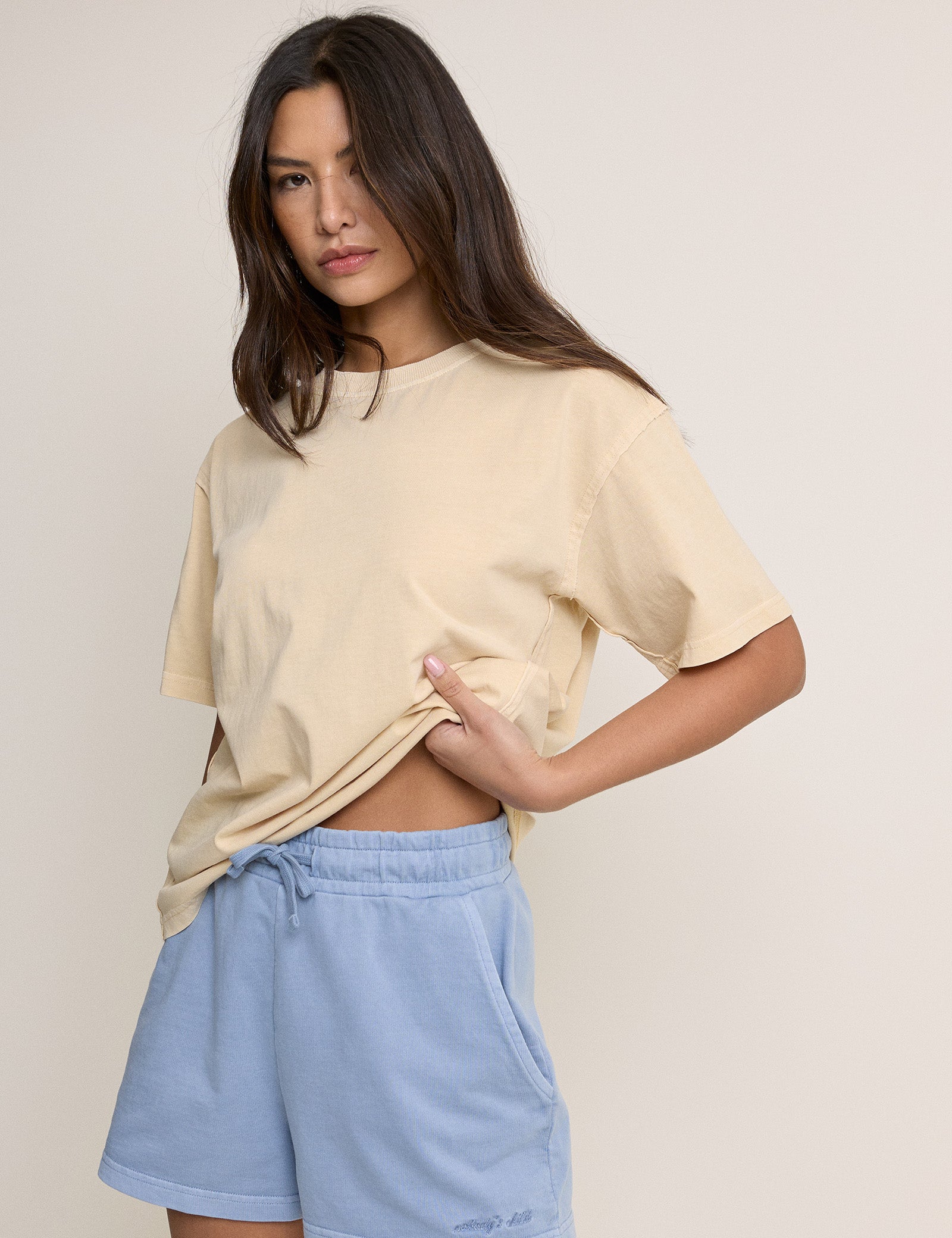 Yellow Raw Edge Relaxed T-shirt
