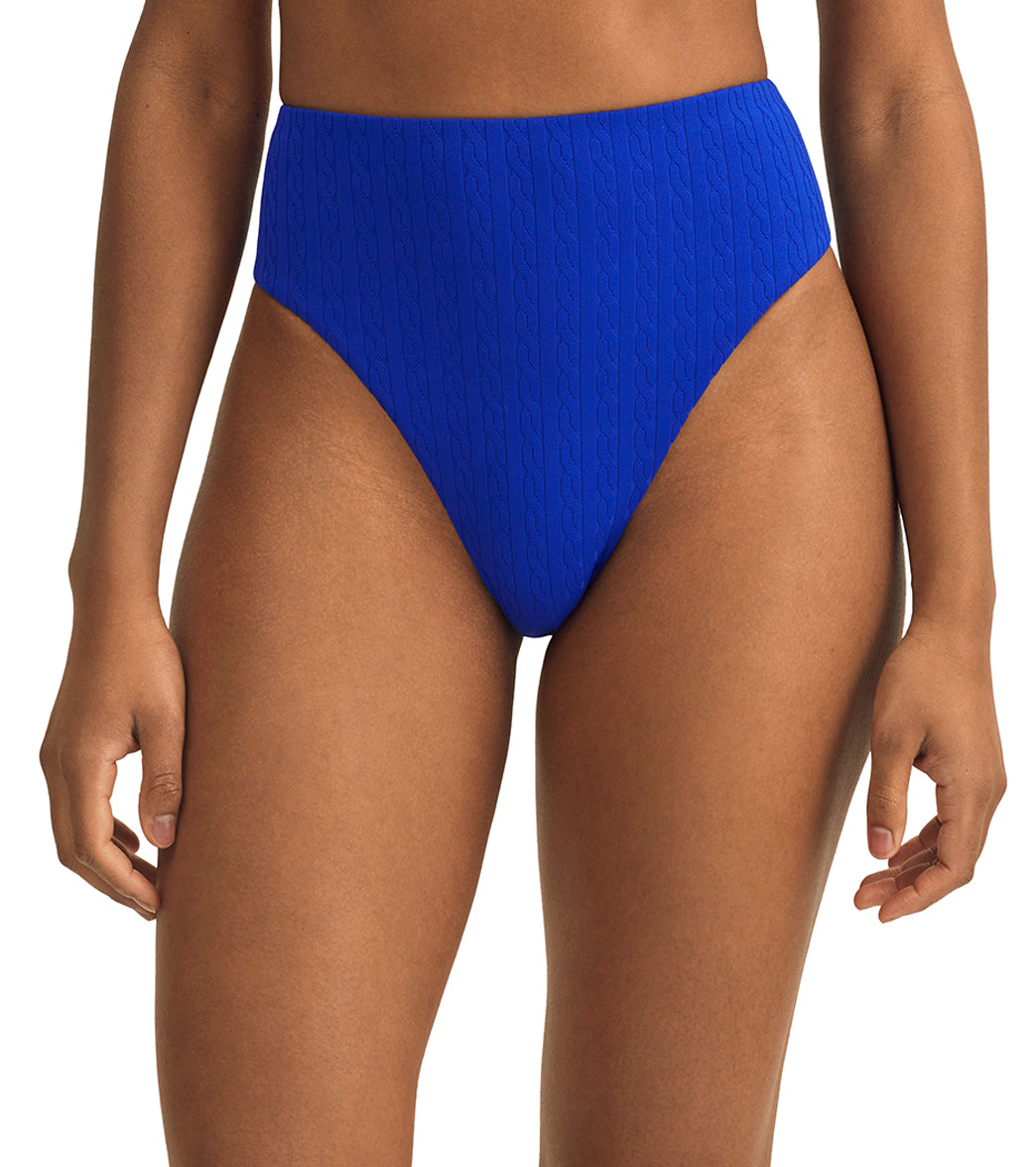 Polo Ralph Lauren Women's Jacquard High Rise Cable Bikini Bottom
