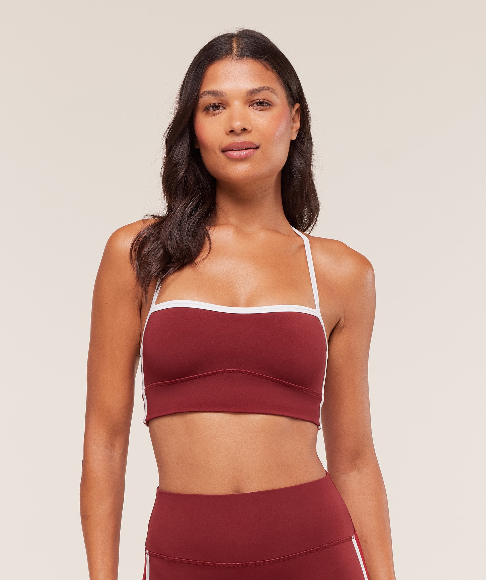 Gymshark Piping Sports Bra - Sets Red/Carmine Red/Soft White