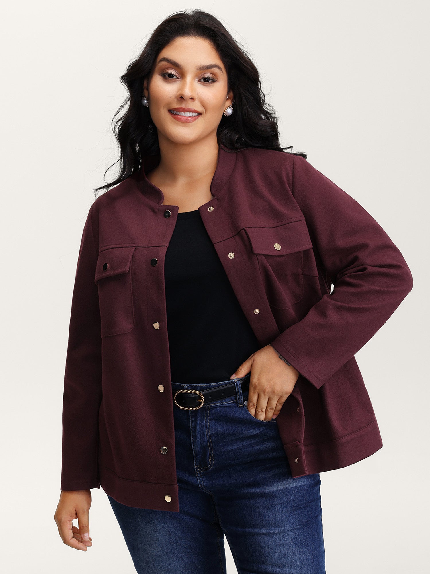 Chest Pockets Button-Down Jacket