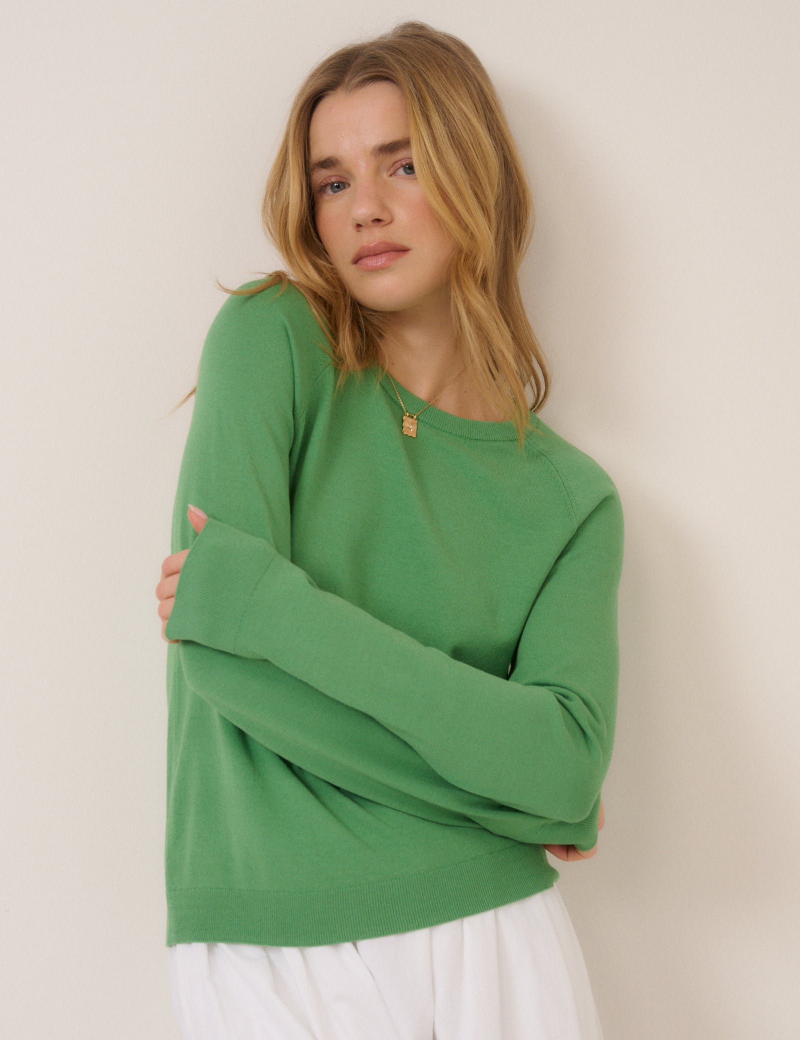 Green Crew Neck Jumper