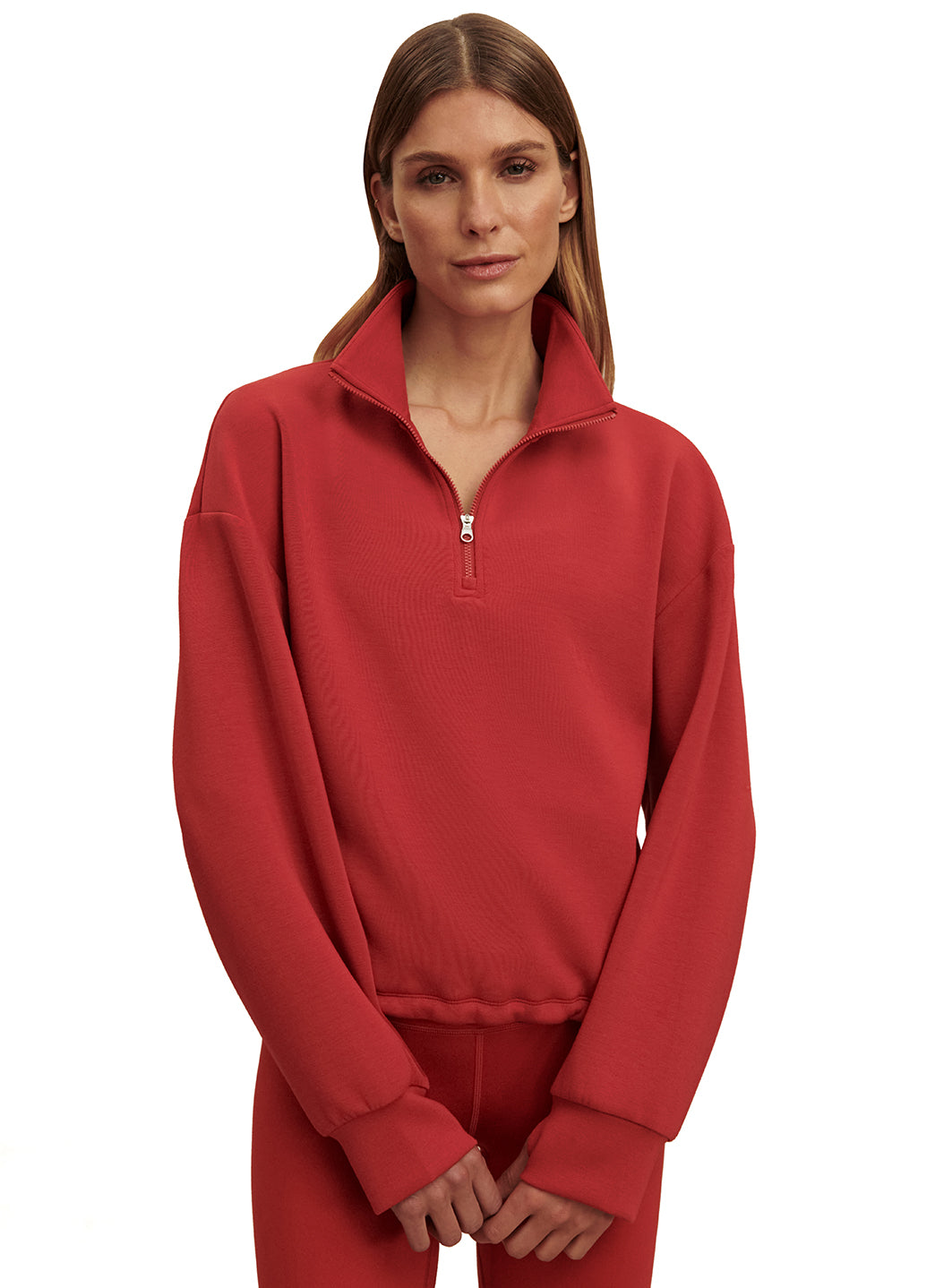 Varley Sian Cropped Half Zip Midlayer Pullover
