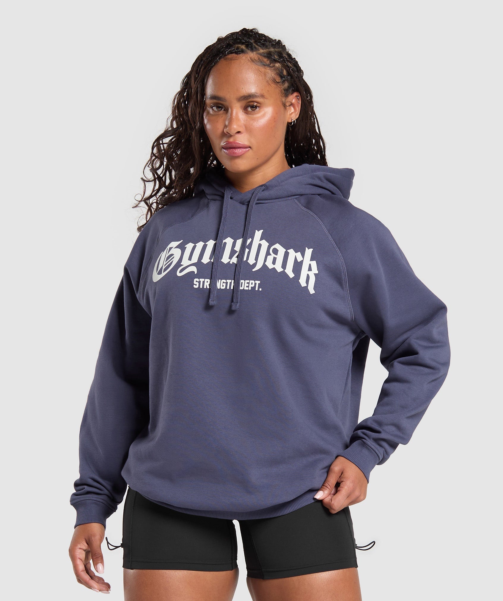 Gymshark Strength Department Graphic Hoodie - Weighted Purple