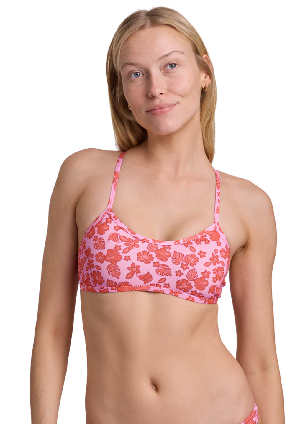 JOLYN Women's Hibiscus Haze Jocelyn Printed Bikini Top