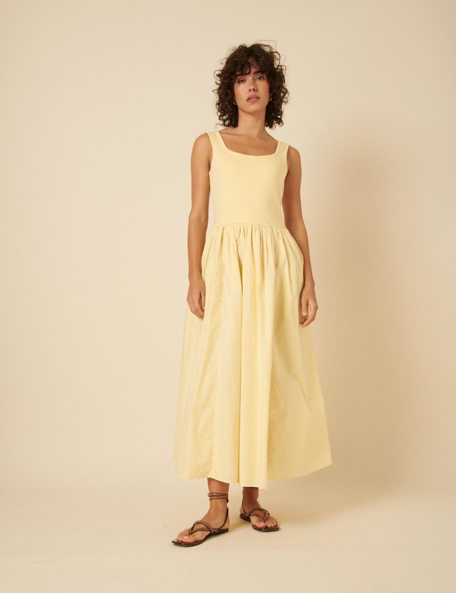 Butter Yellow Colorado Midi Dress