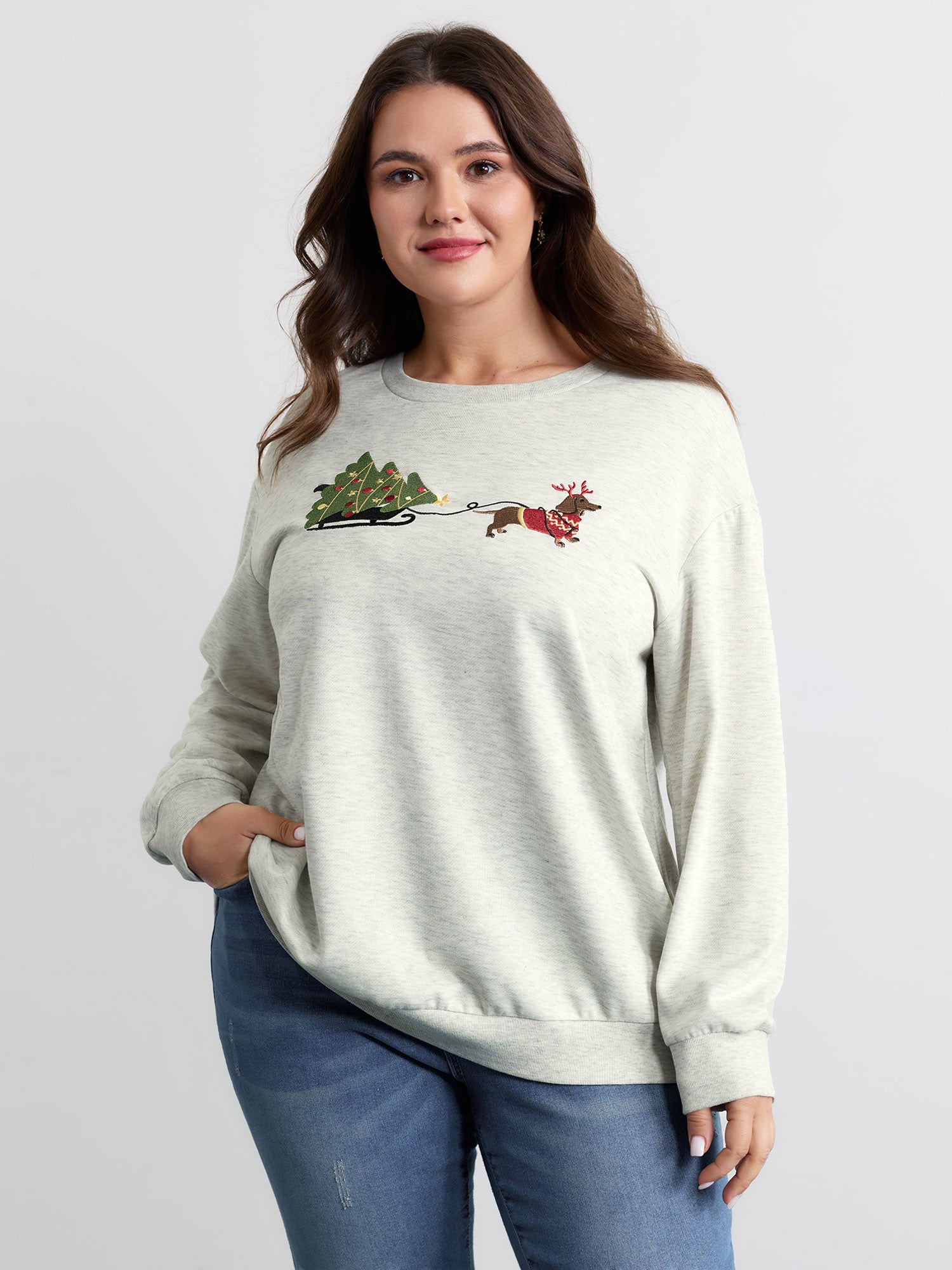 Holiday Gifts Embroidered Heather Sweatshirt