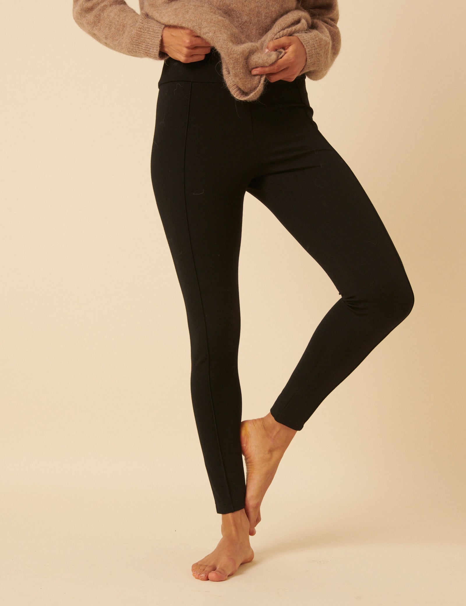 Black High Waisted Ponte Leggings