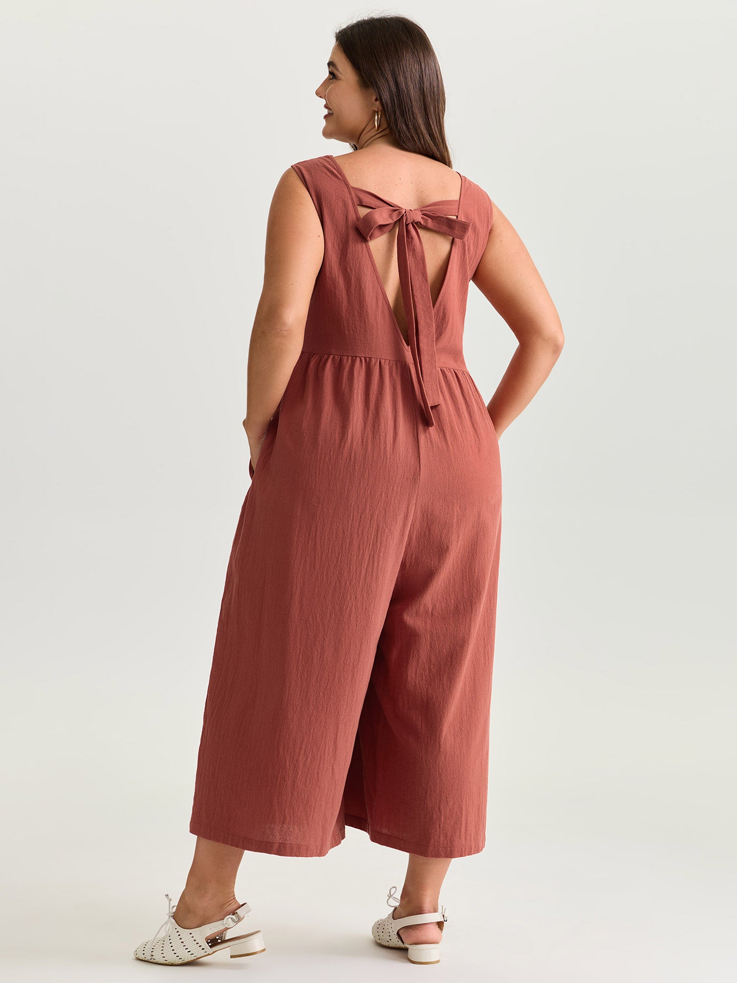 Pure Cotton Open Back Breezy Jumpsuit