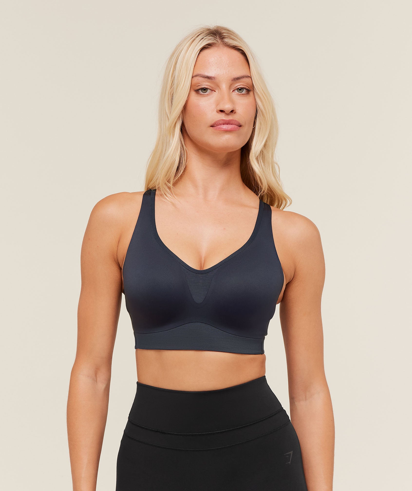 Gymshark High Support V-Neck Sports Bra - Heavy Blue