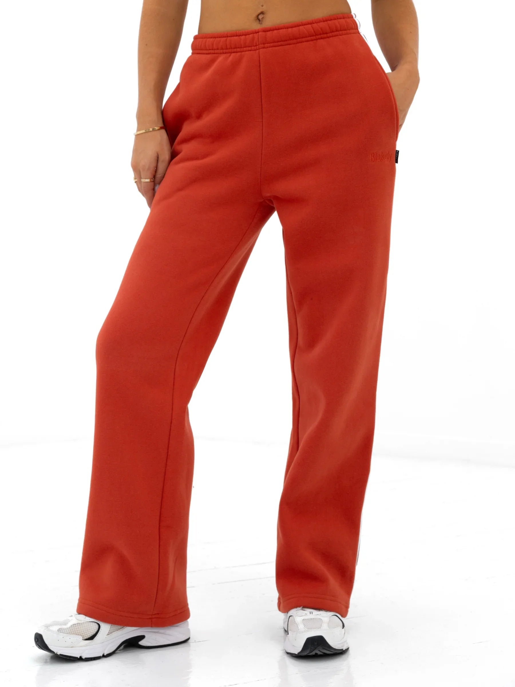 Jada Wide Leg Sweatpants - Washed Red