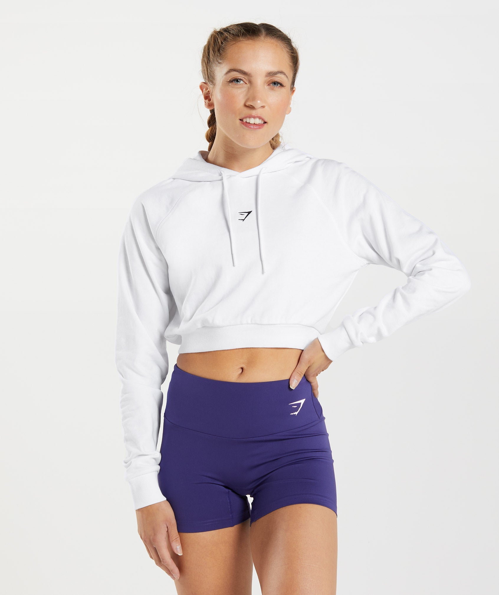 Gymshark Training Cropped Hoodie - White